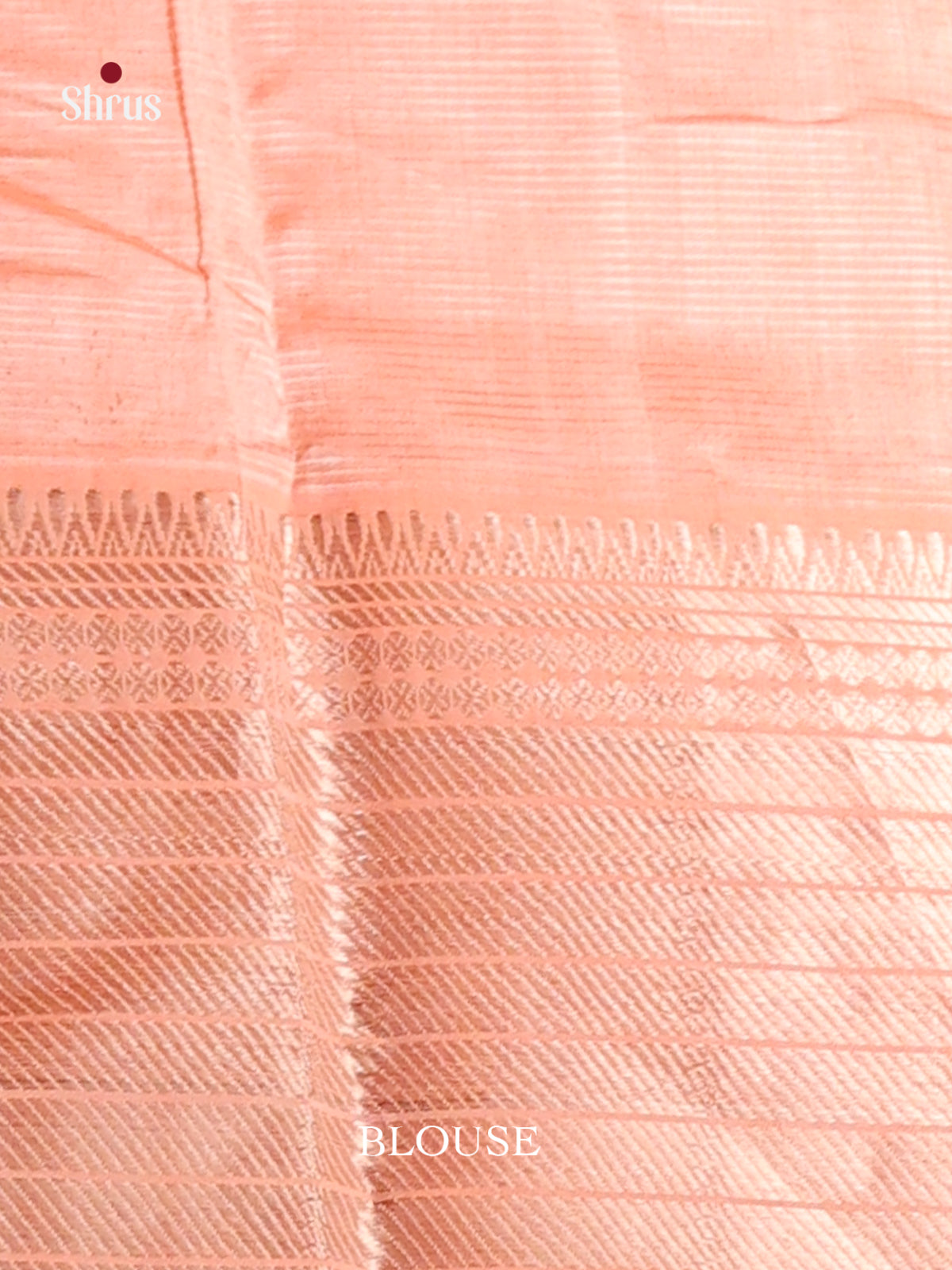 Peach single tone Mangalagiri silkcotton Saree with rich zari border -1