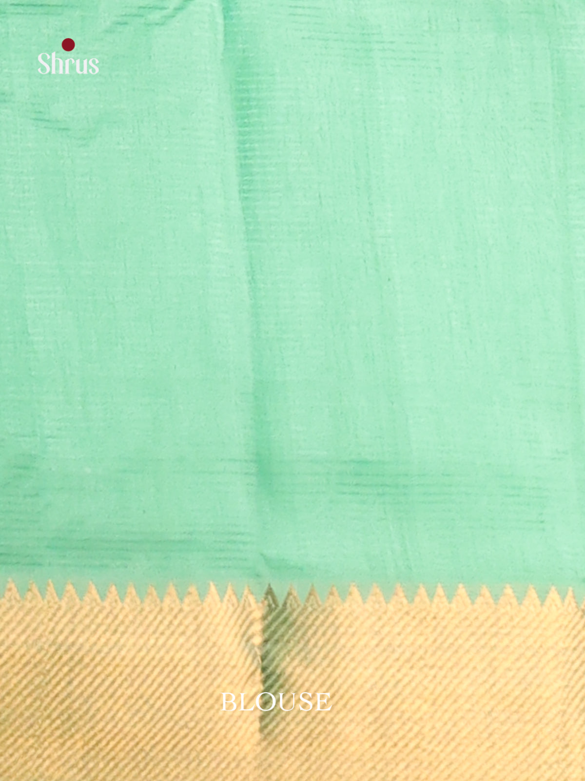 Pista Green single tone Mangalagiri silkcotton Saree with gold zari border -1