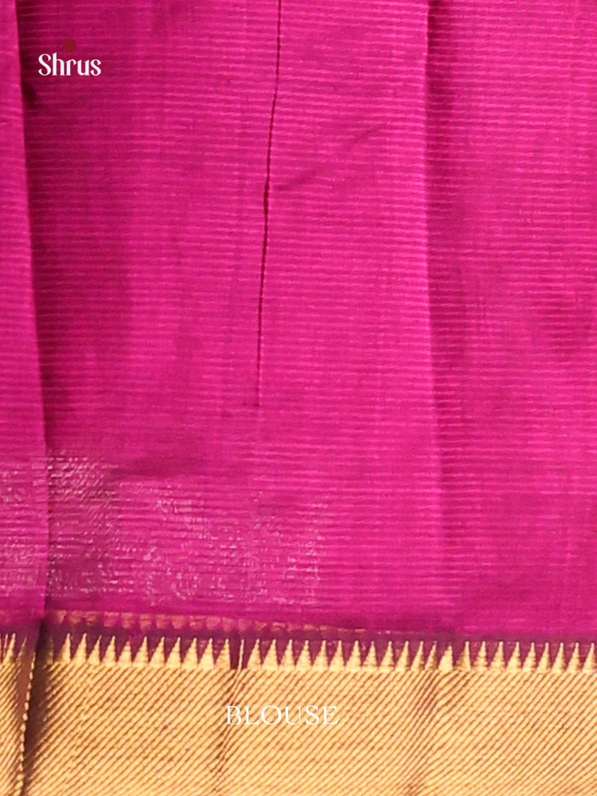 Purple Single Tone Mangalagiri silkcotton Saree with gold zari border -1