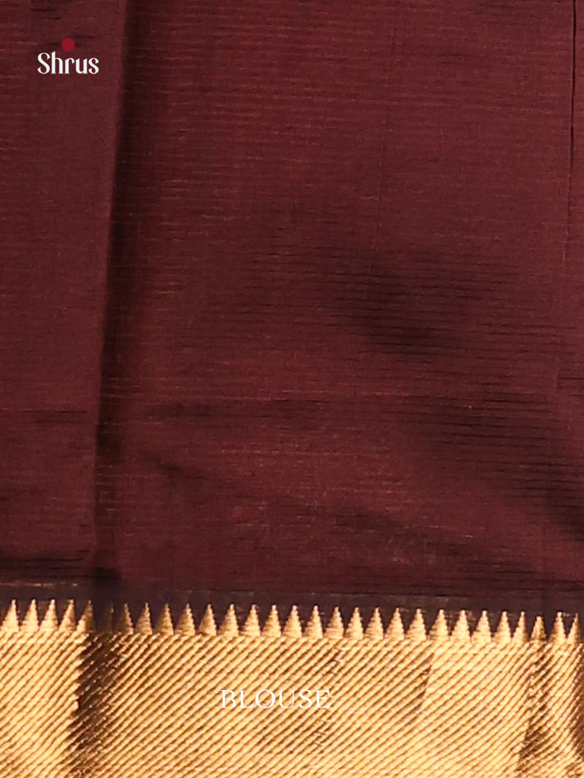 Brown single tone Mangalagiri silkcotton Saree with gold zari border -1