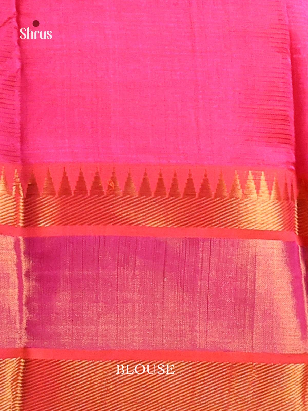 Pink Single Tone Mangalagiri silkcotton Saree with self zari border -1