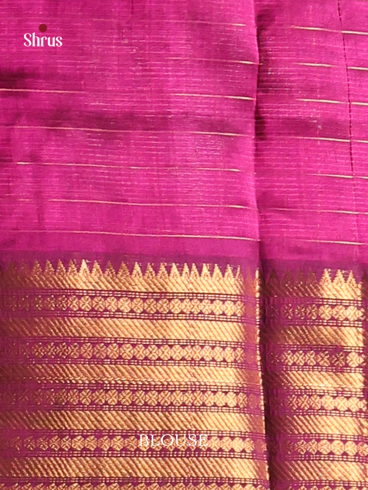Purple single tone Mangalagiri silkcotton Saree with gold zari border - Shop on Shrus.com