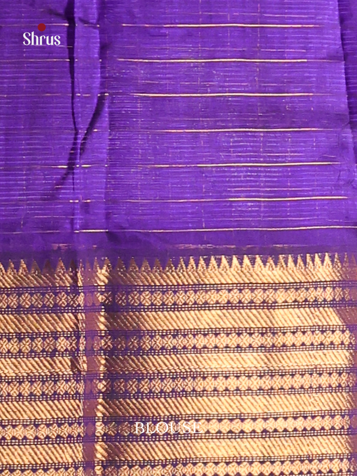 Violet single tone Mangalagiri silkcotton Saree with zari checks -1