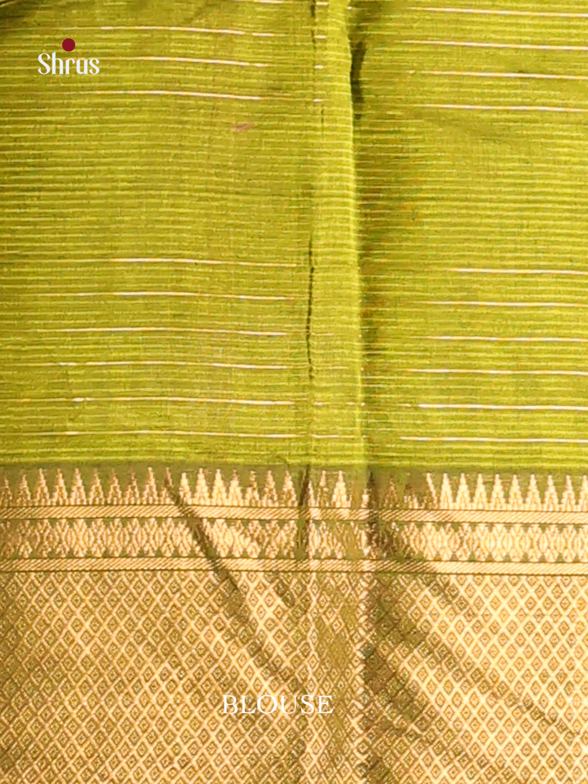 Mehandi Green single tone Mangalagiri silkcotton Saree with zari checks -1