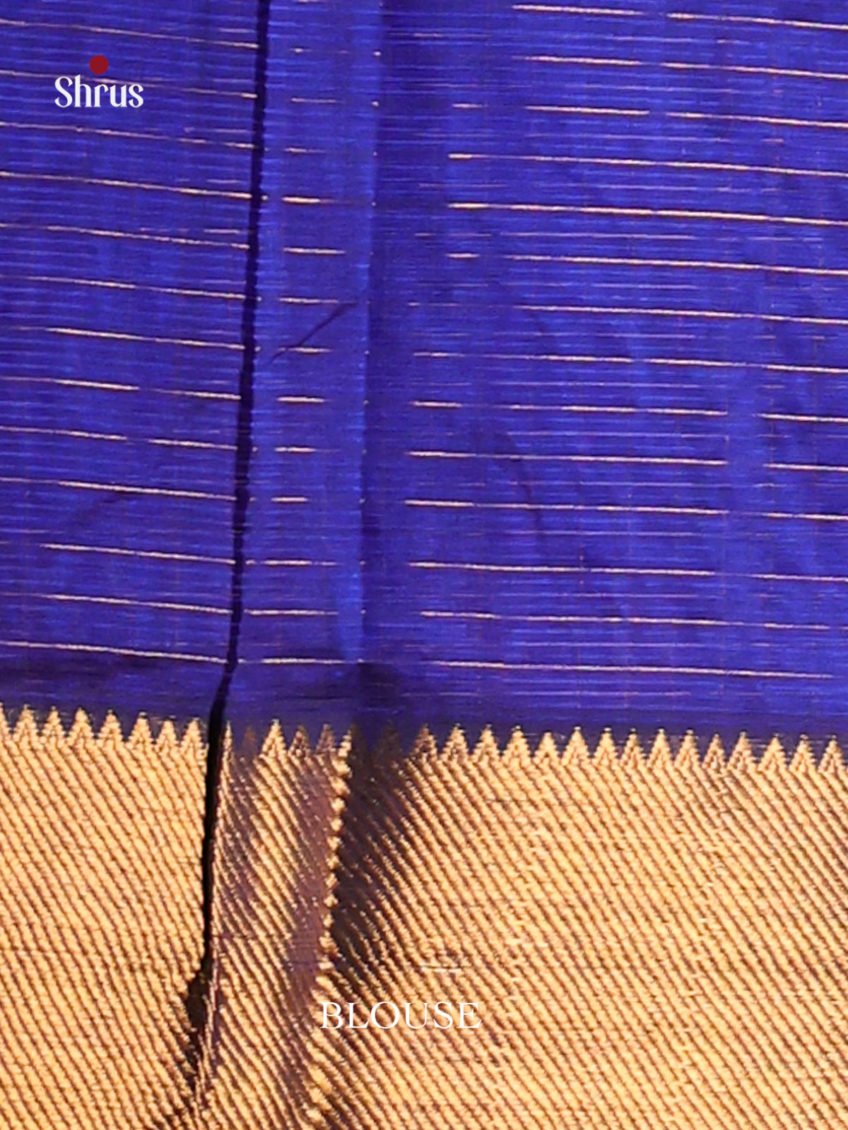 Blue Single Tone Mangalagiri silkcotton Saree with zari checks -1