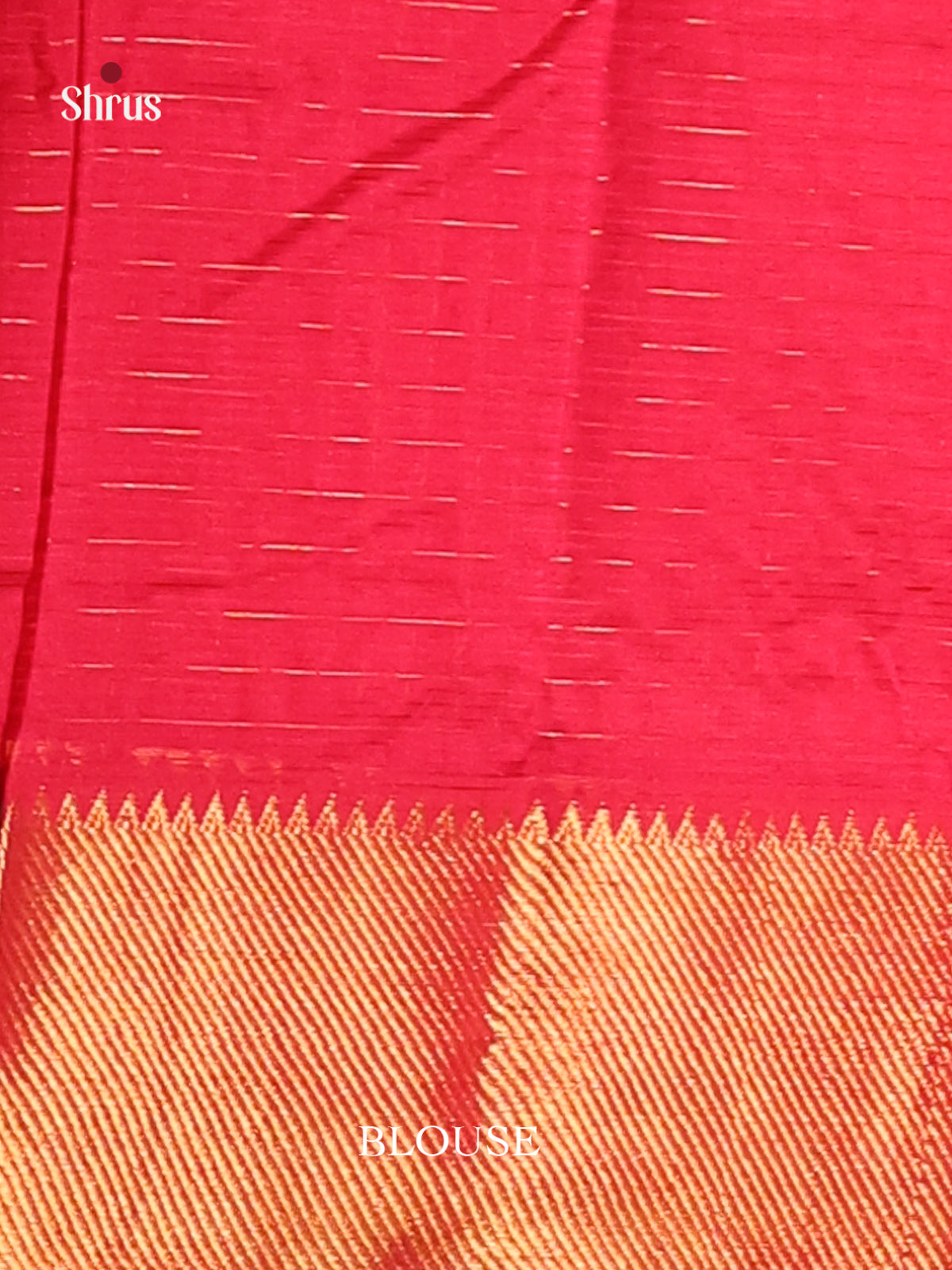 Red single tone Mangalagiri silkcotton Saree with zari checks -1
