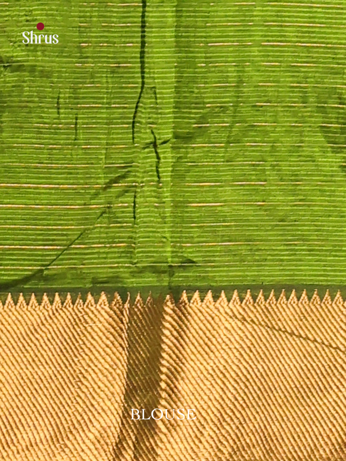 Light Green single tone Mangalagiri silkcotton Saree with zari checks -1