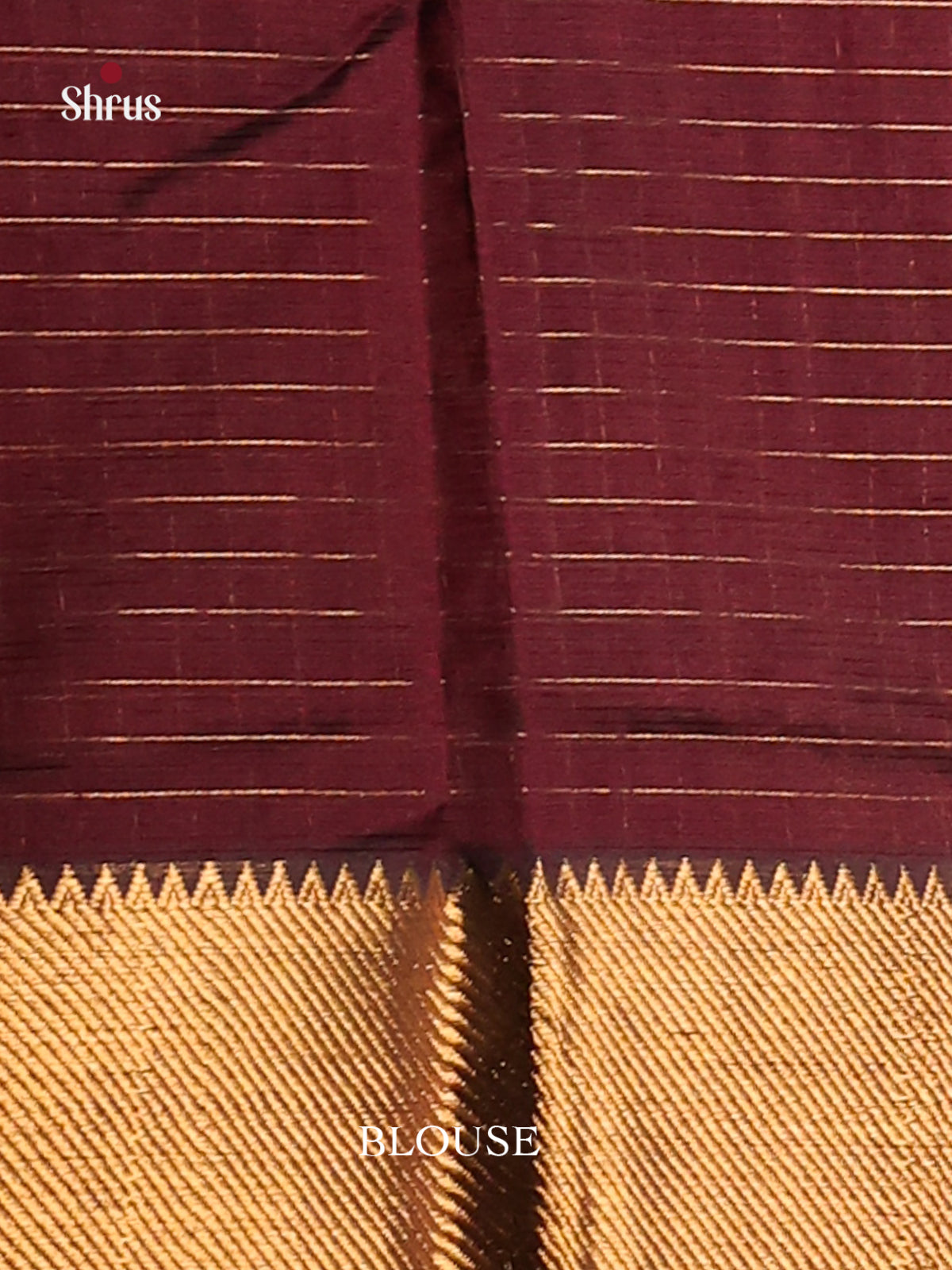 Brown single Tone Mangalagiri silkcotton Saree with zari checks -1