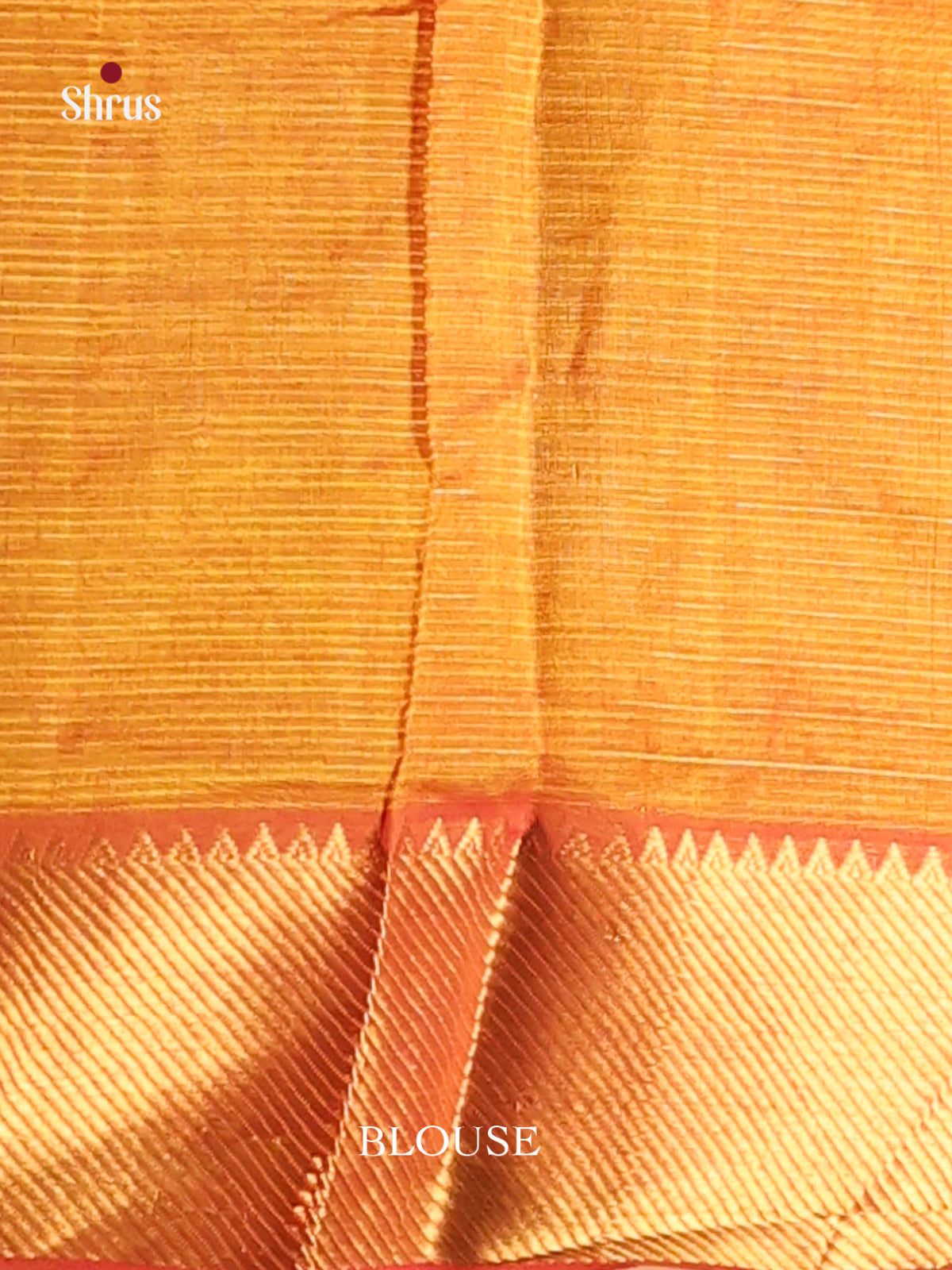 Orange single tone Mangalagiri silkcotton Saree with zari kattam -1