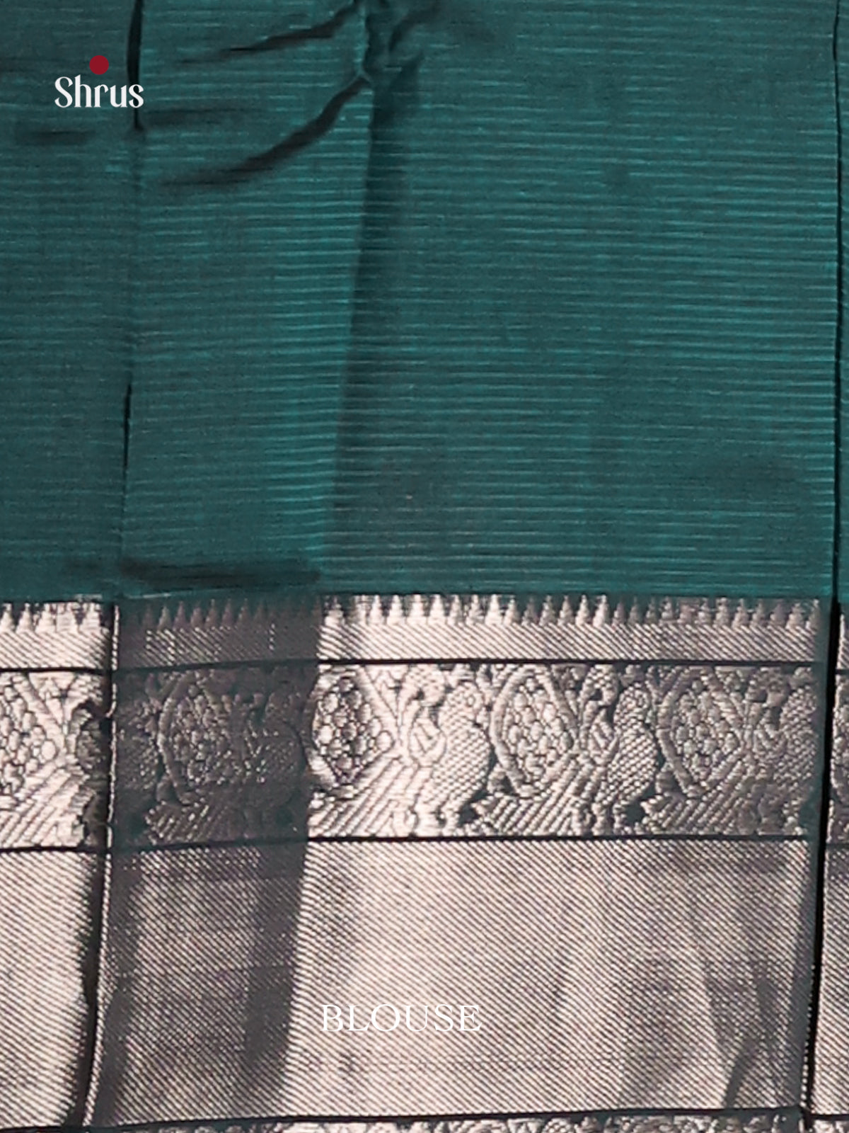 Peacock Green single Tone Mangalagiri silkcotton Saree with peacock vine zari border -1