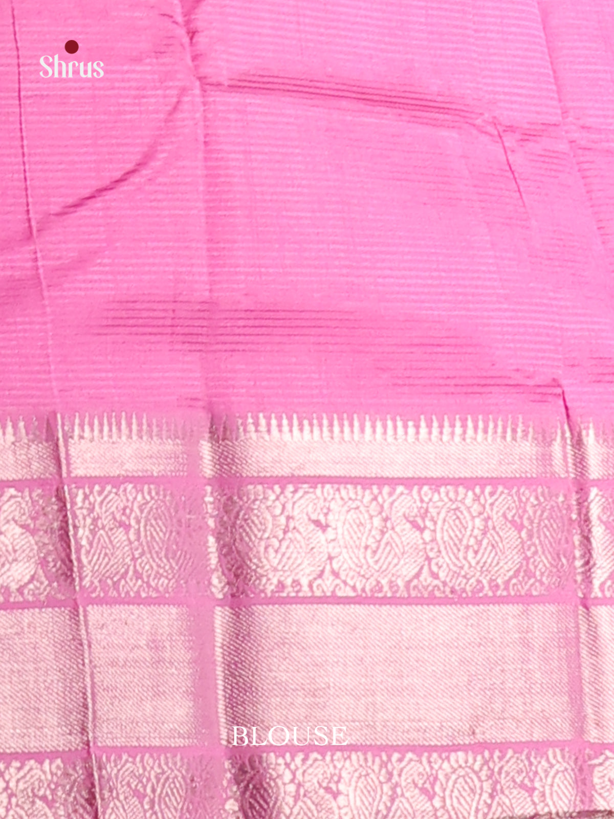 Pink single tone Mangalagiri silkcotton Saree with peacock vines zari border -1