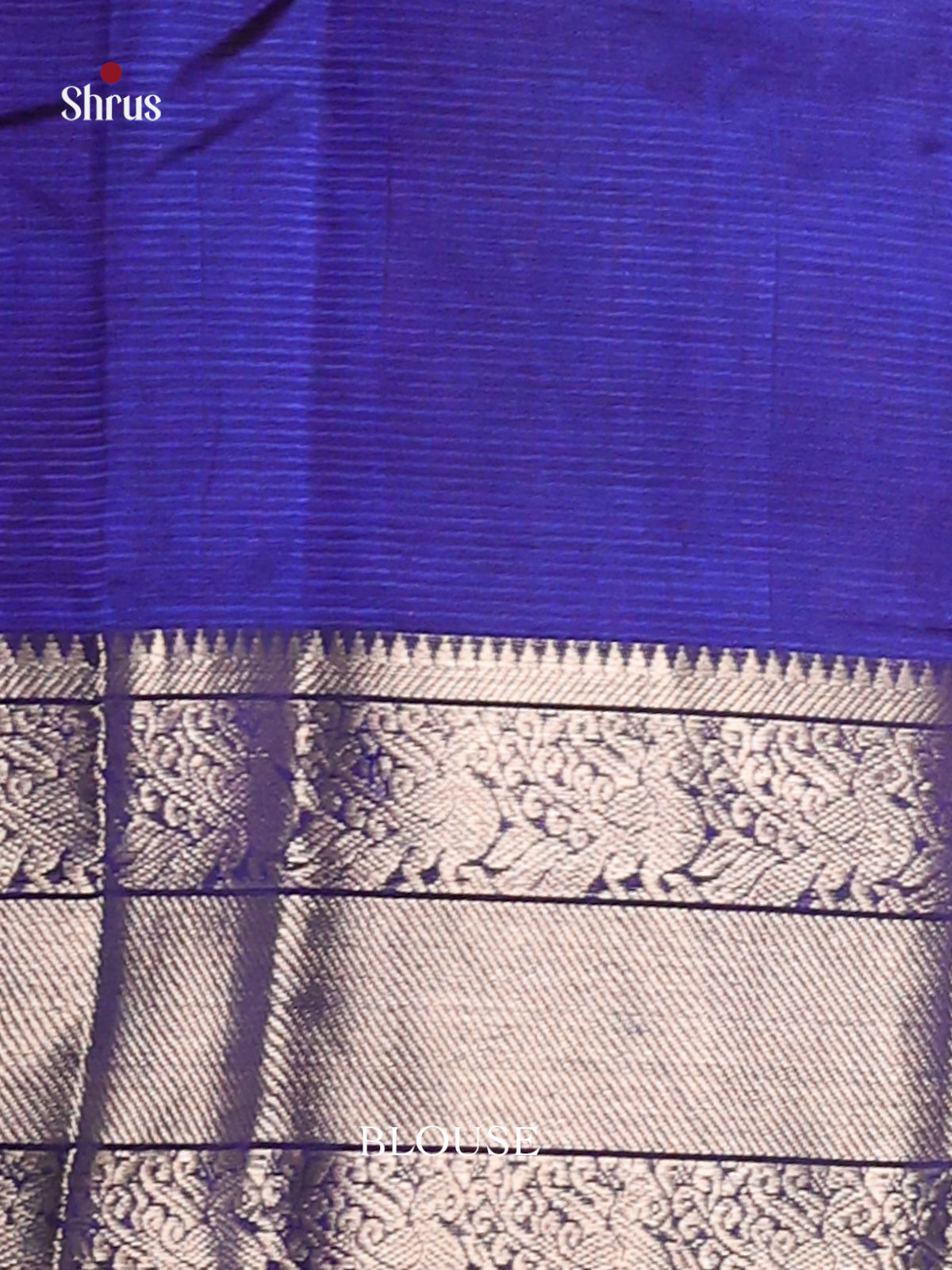 Blue monochrome Mangalagiri silkcotton Saree with self zari border