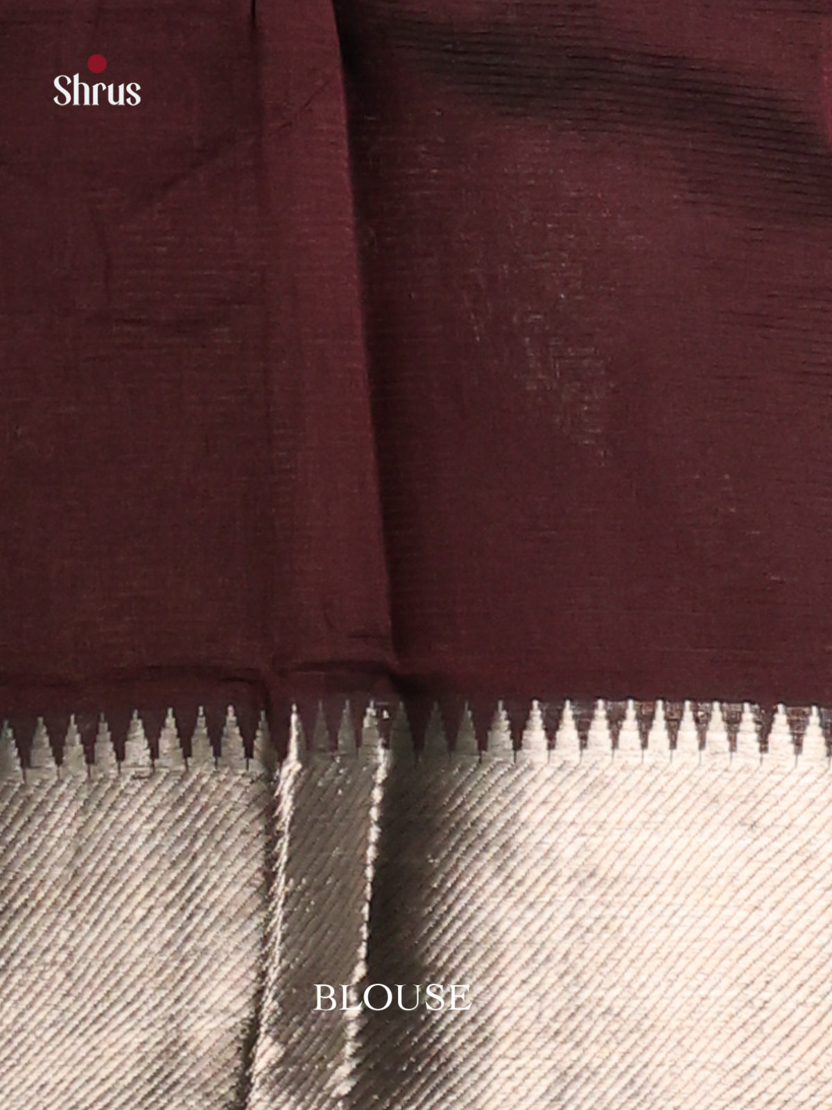 Brown Single Tone Mangalagiri silkcotton Saree self zari border -1