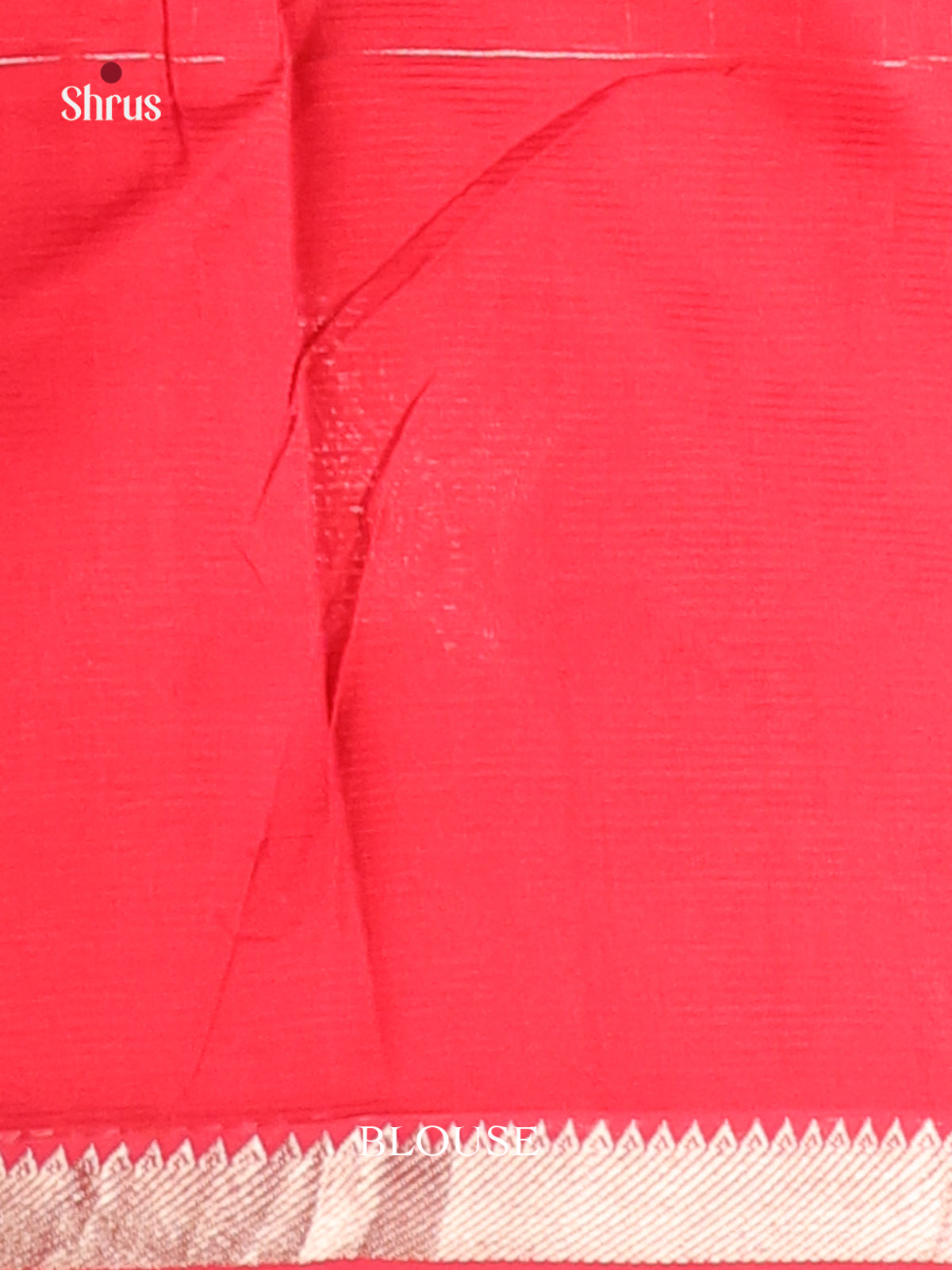 Red Single tone Mangalagiri silkcotton Saree with zari checks -1