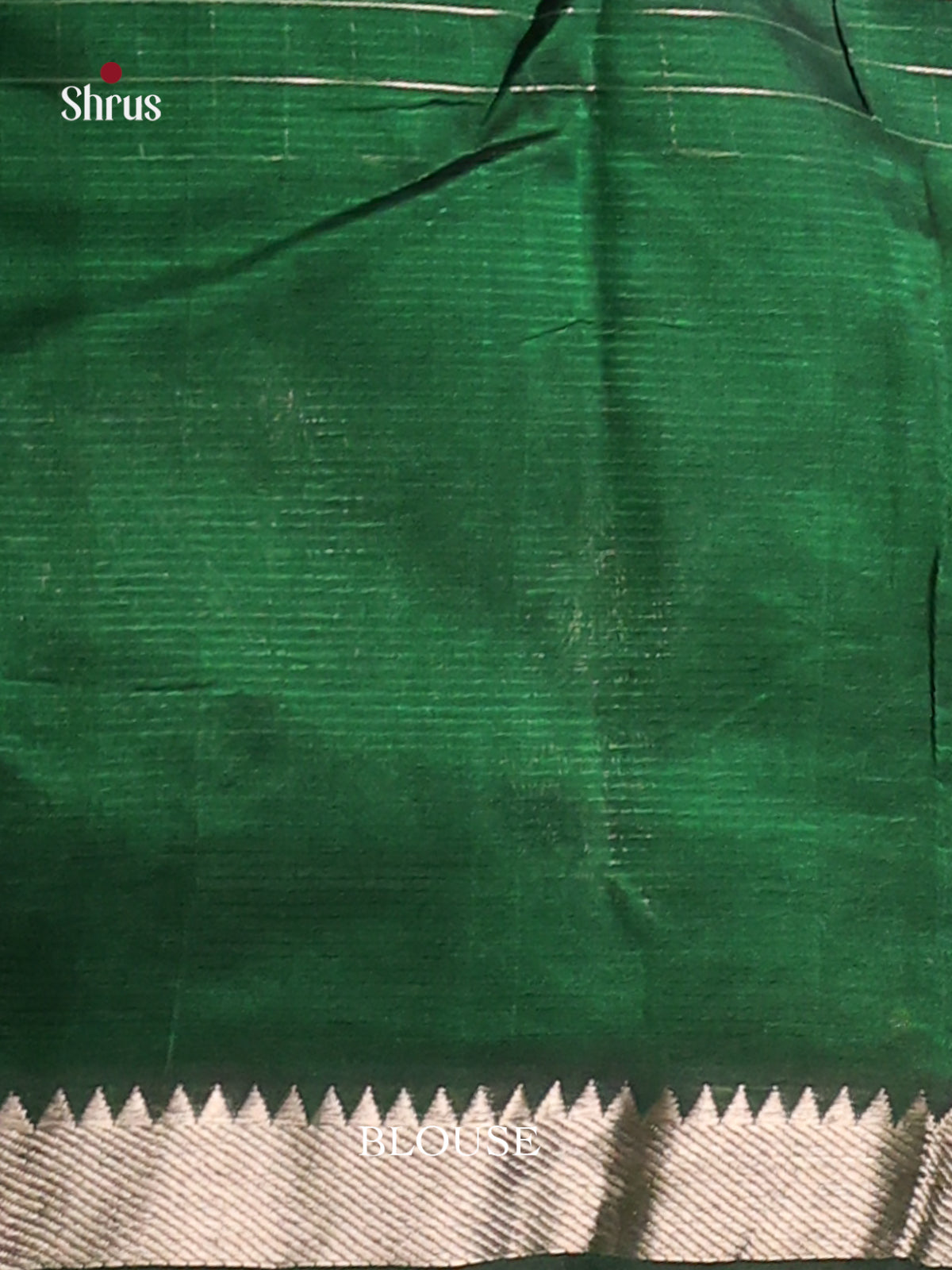Green single tone Mangalagiri silkcotton Saree with zari checks -1