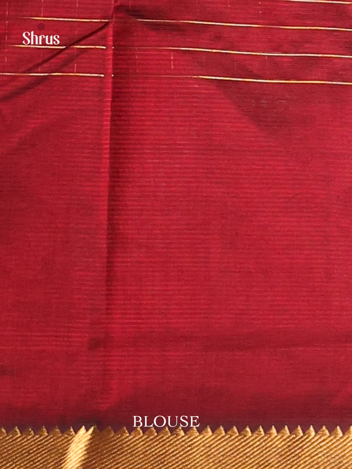 Maroon(Single Tone) Mangalagiri silkcotton Saree with zari checks - Shop on Shrus.com
