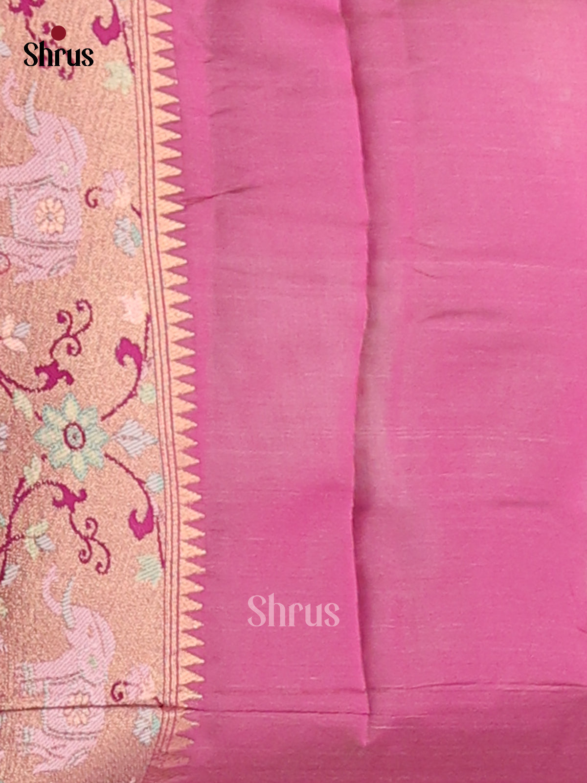 Baby Pink & Pink- Semi matka Saree