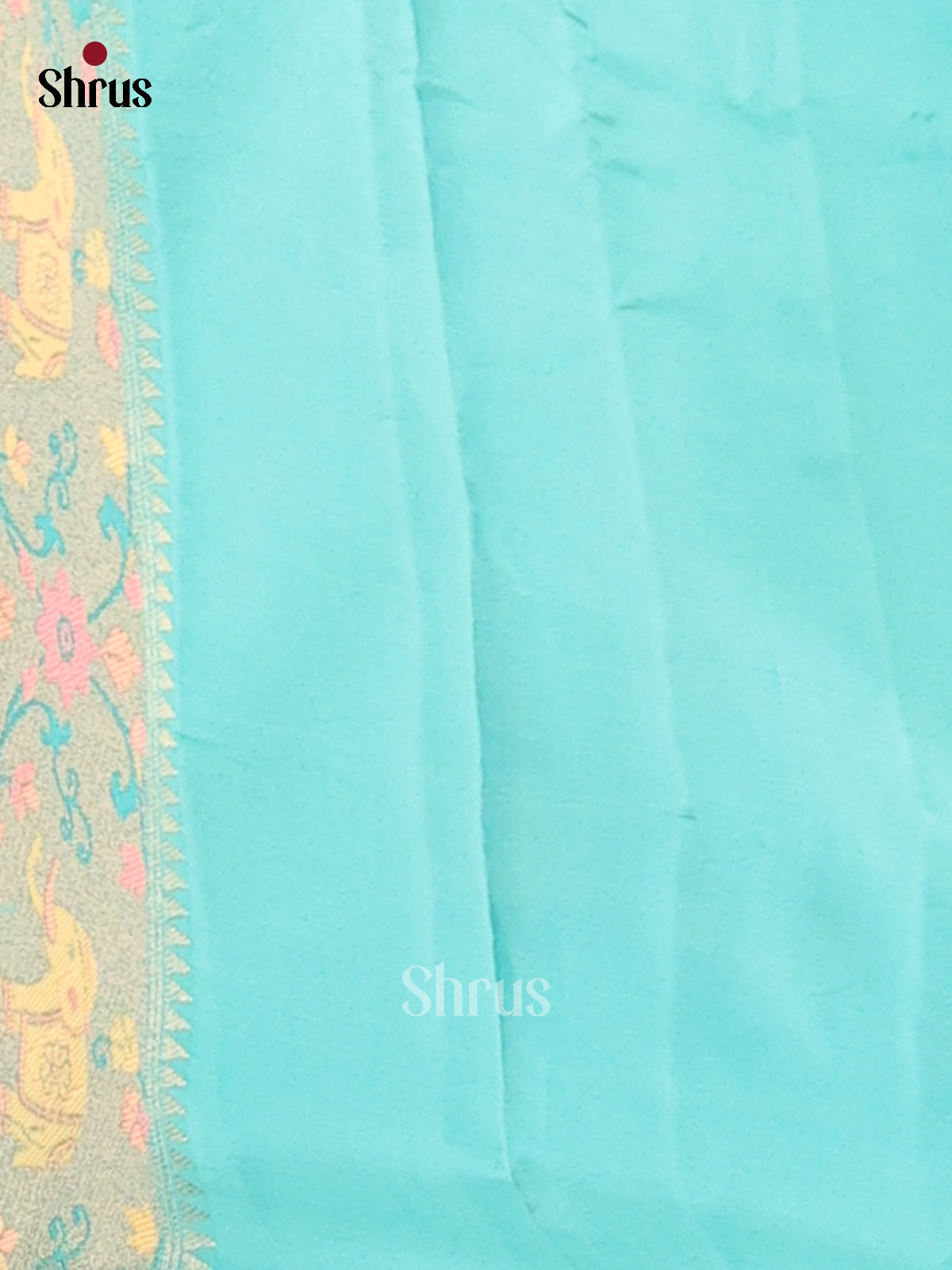 yellow & Blue - Semi matka Saree - Shop on Shrus.com