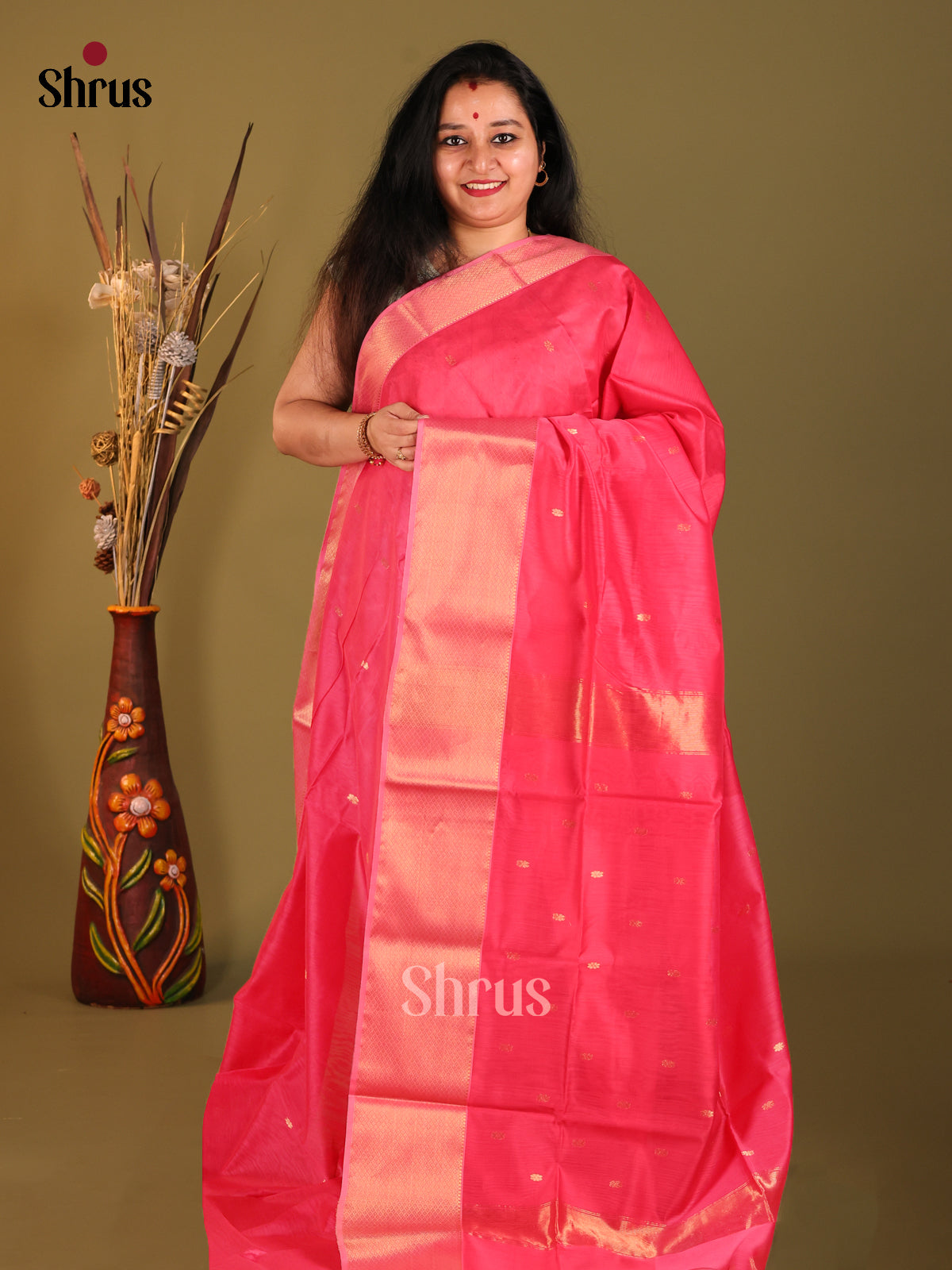 DHS06015 - Maheshwari silkcotton Saree - Shop on Shrus.com