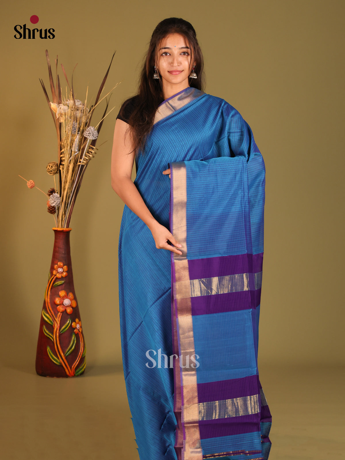 DHS06024 - Maheshwari silkcotton Saree - Shop on Shrus.com