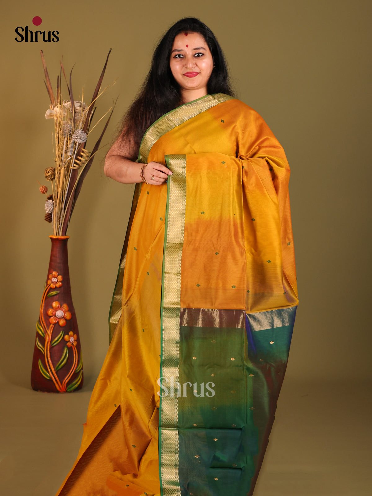 DHS06029 - Maheshwari silkcotton Saree - Shop on Shrus.com