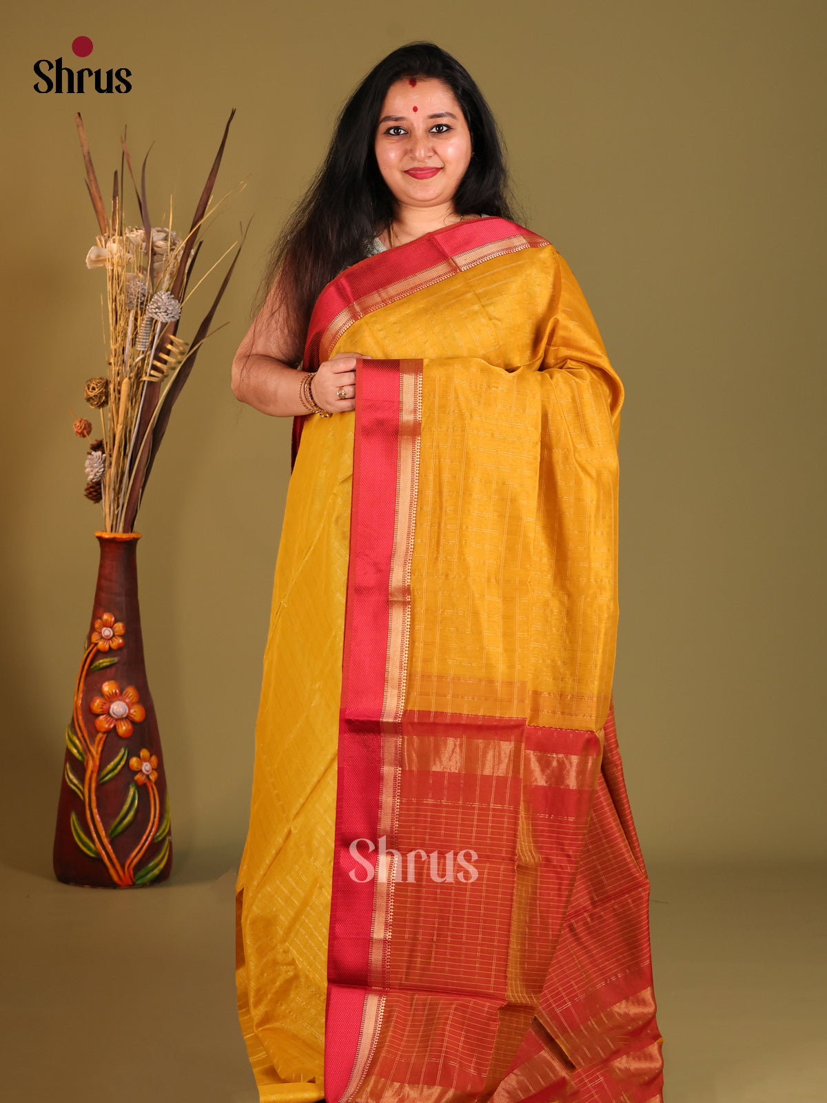 DHS06032 - Maheshwari silkcotton Saree - Shop on Shrus.com