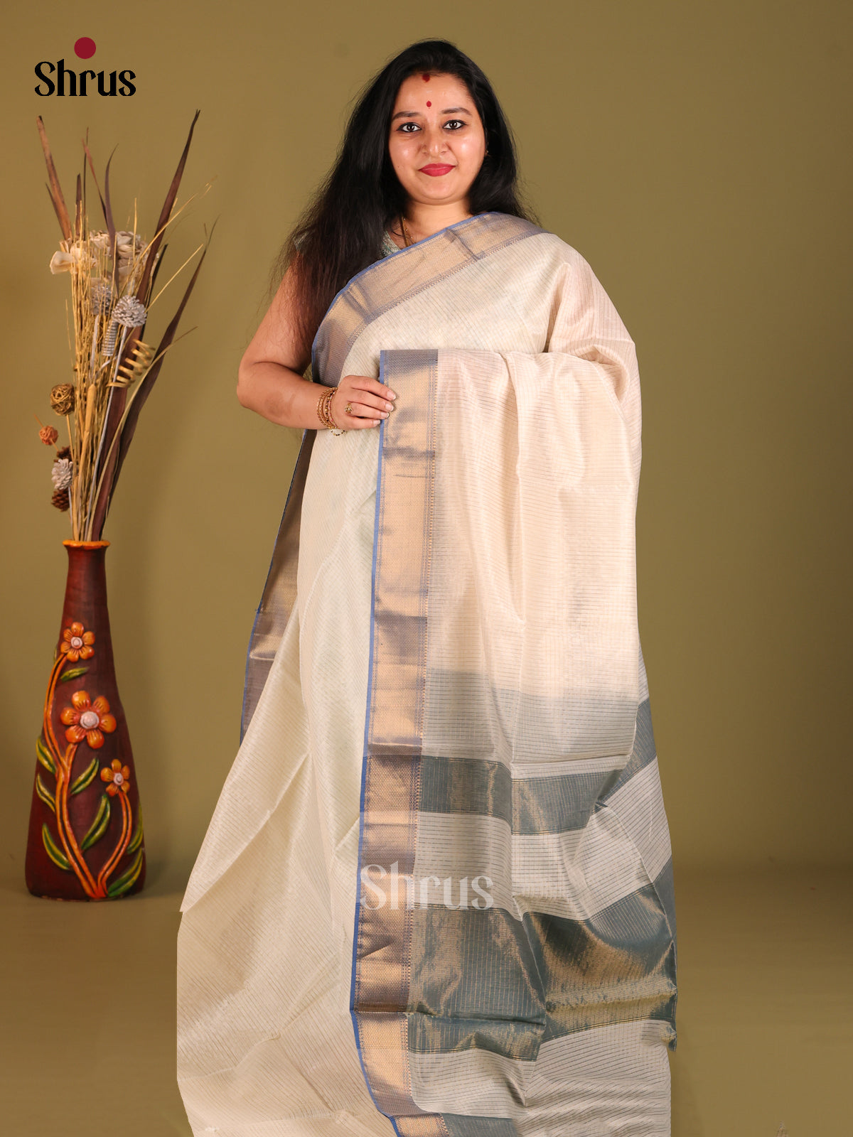 DHS06040 - Maheshwari silkcotton Saree - Shop on Shrus.com