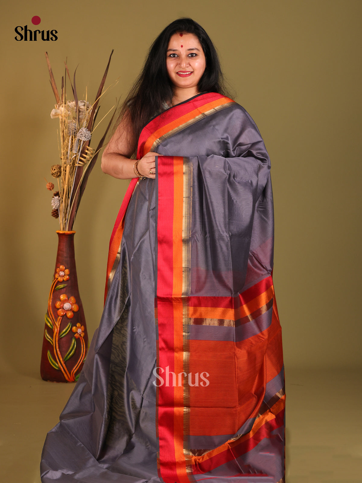 DHS06045 - Maheshwari silkcotton Saree - Shop on Shrus.com