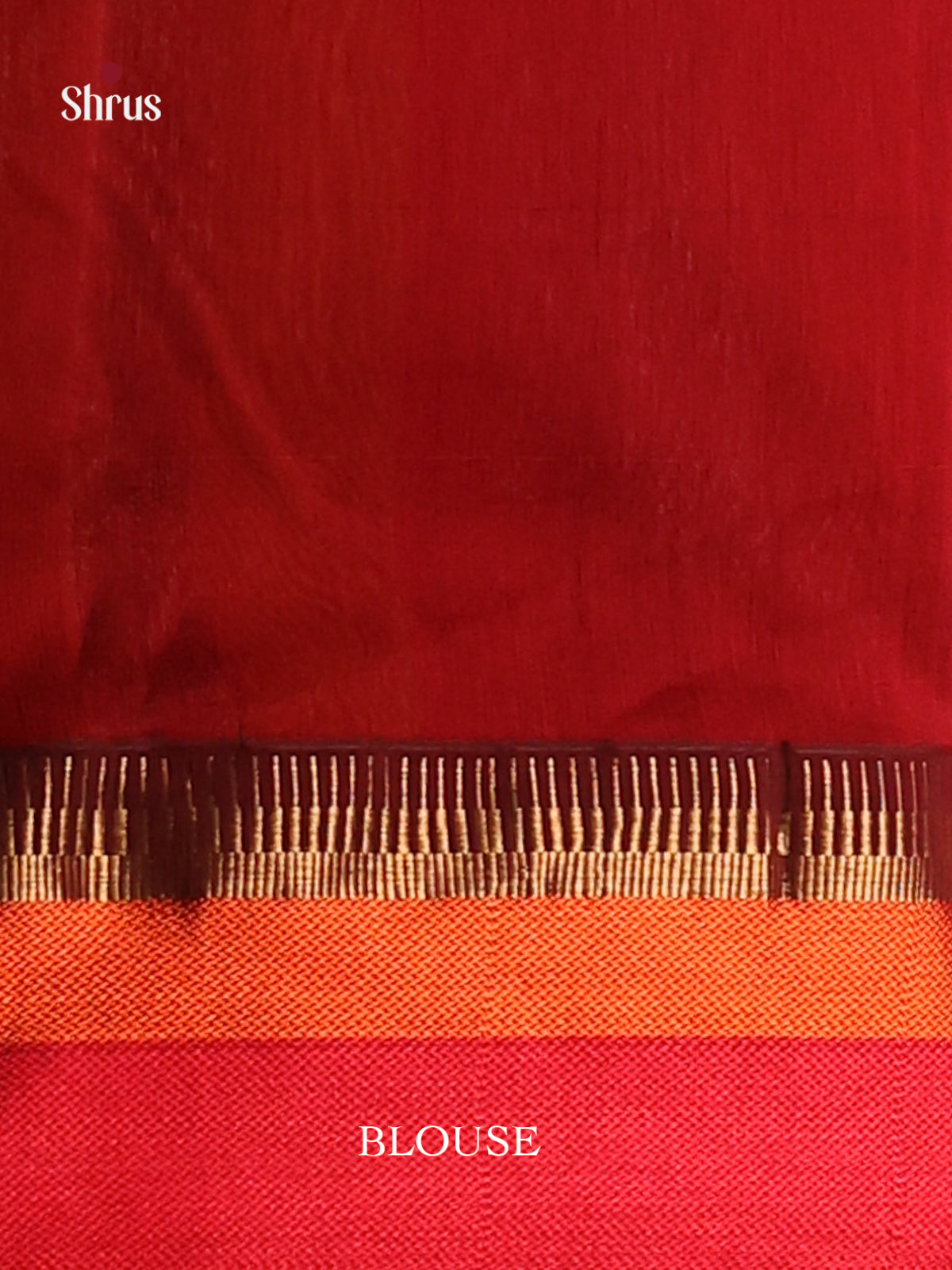 Mustard & Red - Maheshwari silkcotton Saree - Shop on Shrus.com