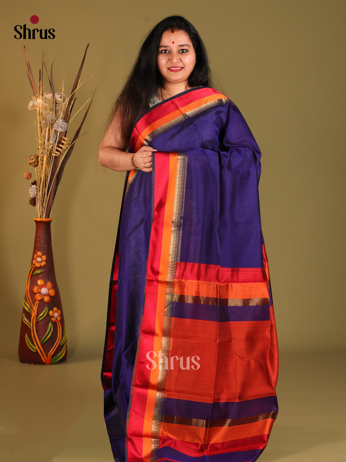 DHS06048 - Maheshwari silkcotton Saree - Shop on Shrus.com