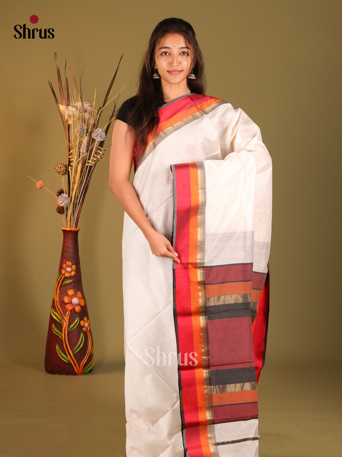 DHS06050 - Maheshwari silkcotton Saree - Shop on Shrus.com