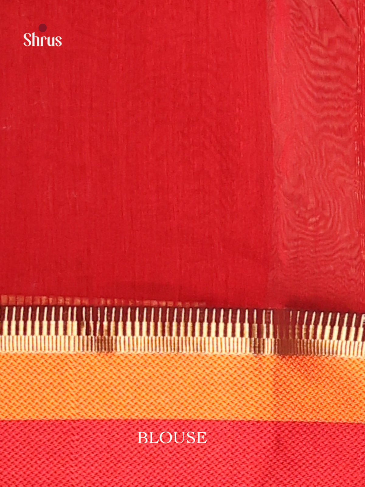 Grey & Red - Maheshwari silkcotton Saree - Shop on Shrus.com