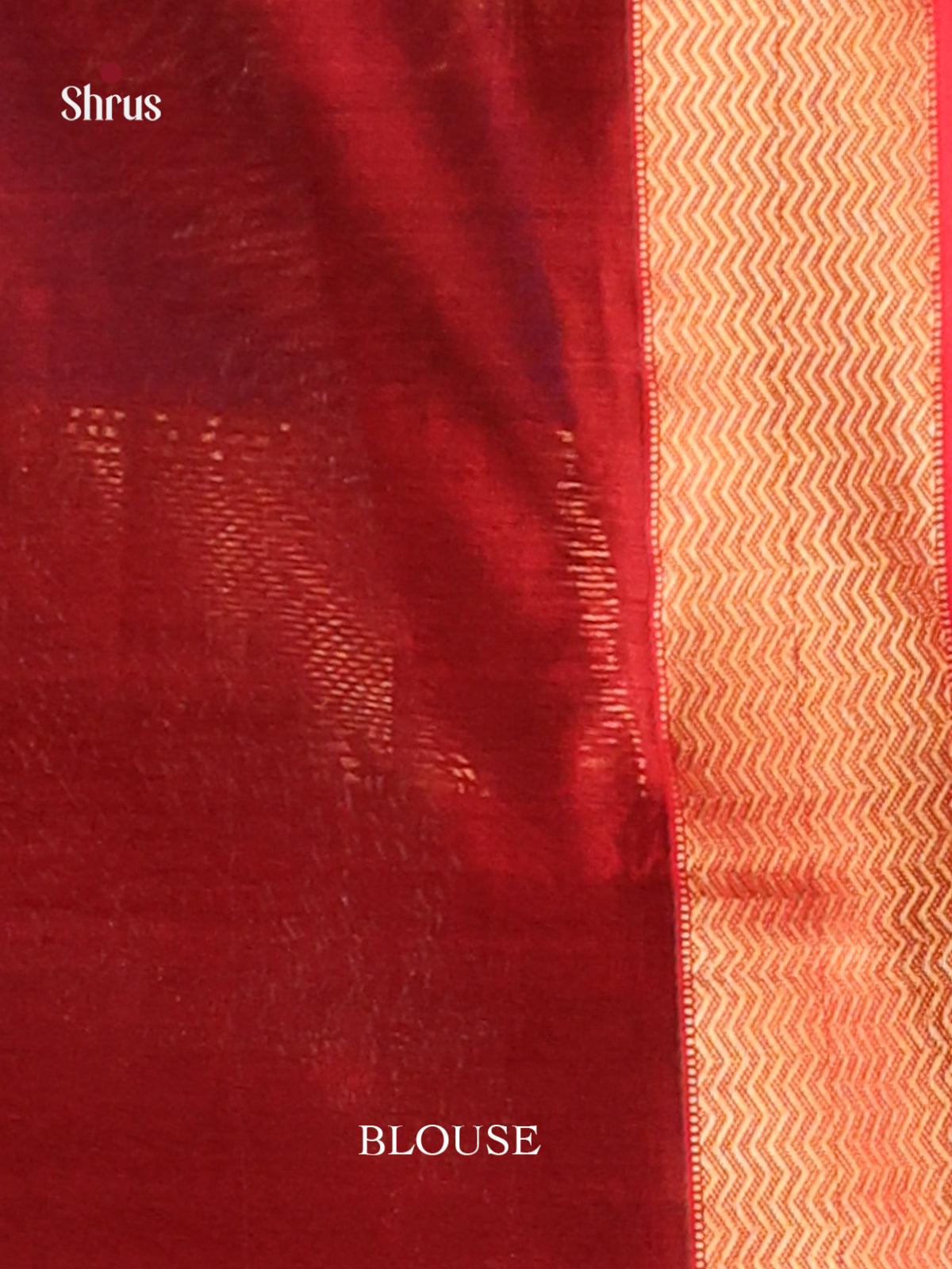 Blue & Red - Maheshwari silkcotton Saree