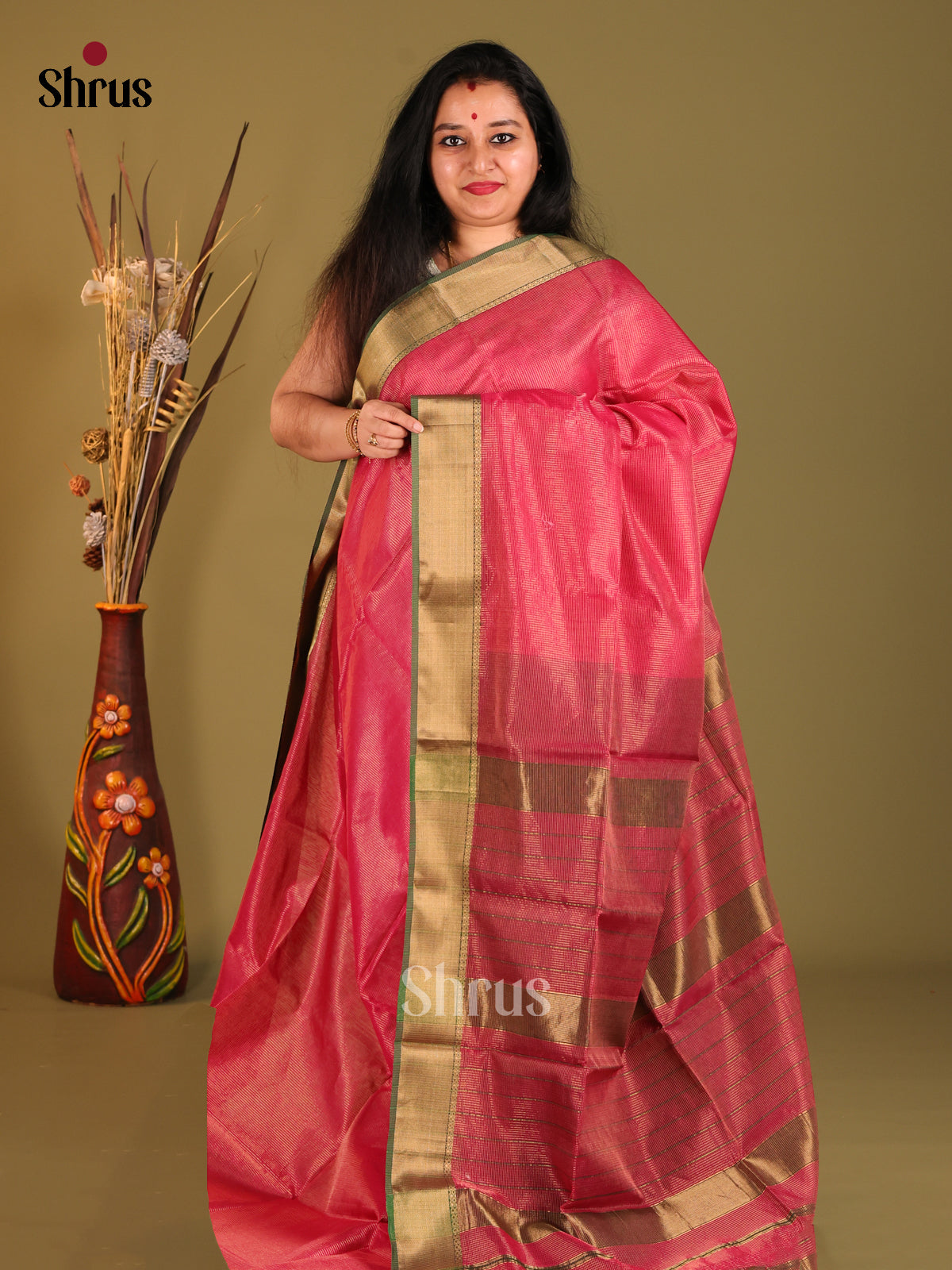 DHS06070 - Maheshwari silkcotton Saree - Shop on Shrus.com