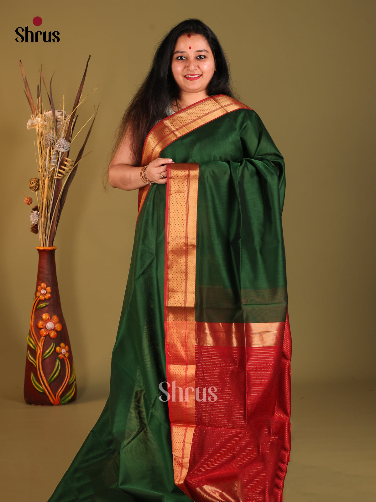 DHS06076 - Maheshwari silkcotton Saree - Shop on Shrus.com