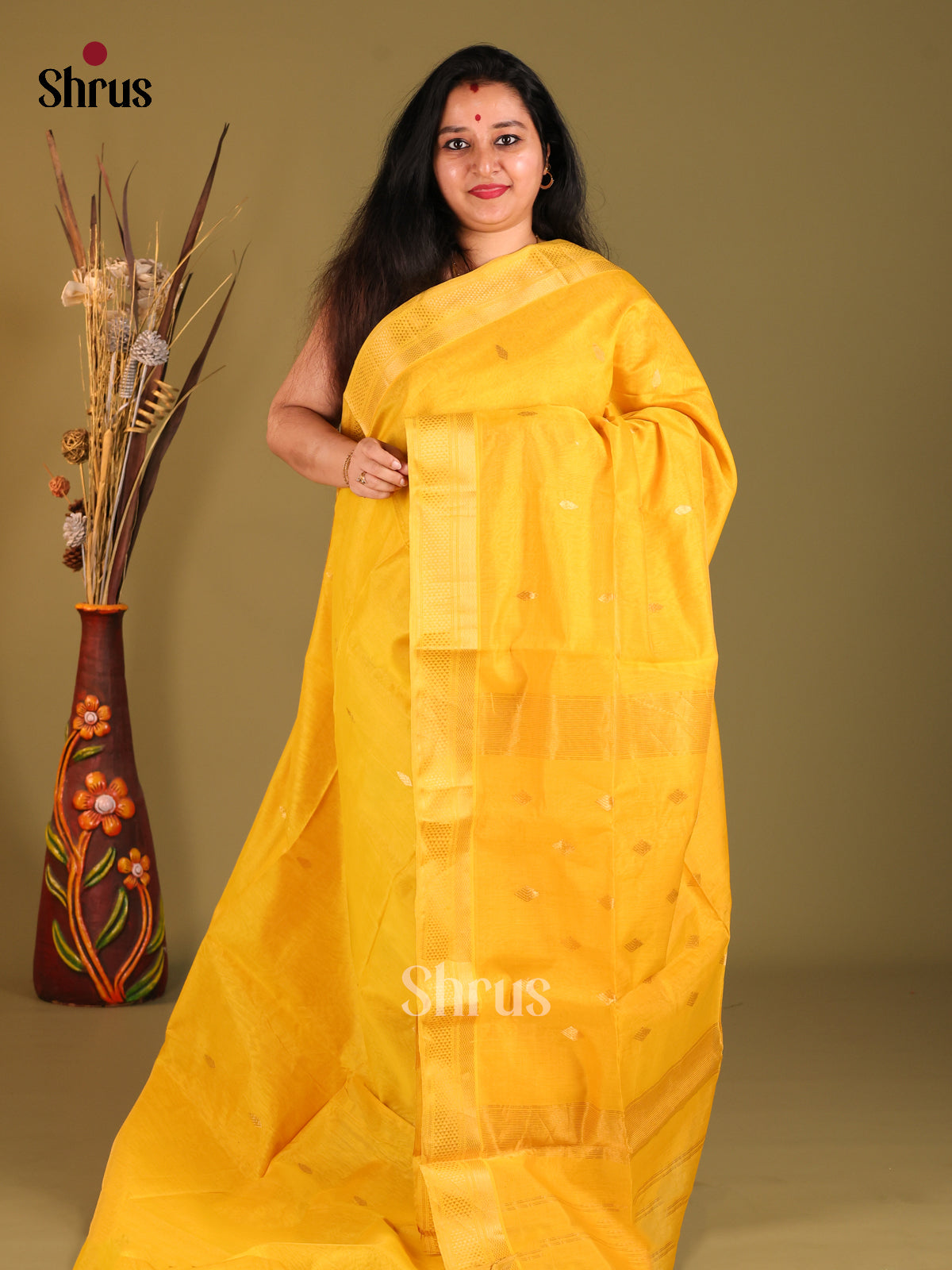 DHS06084 - Maheshwari silkcotton Saree - Shop on Shrus.com