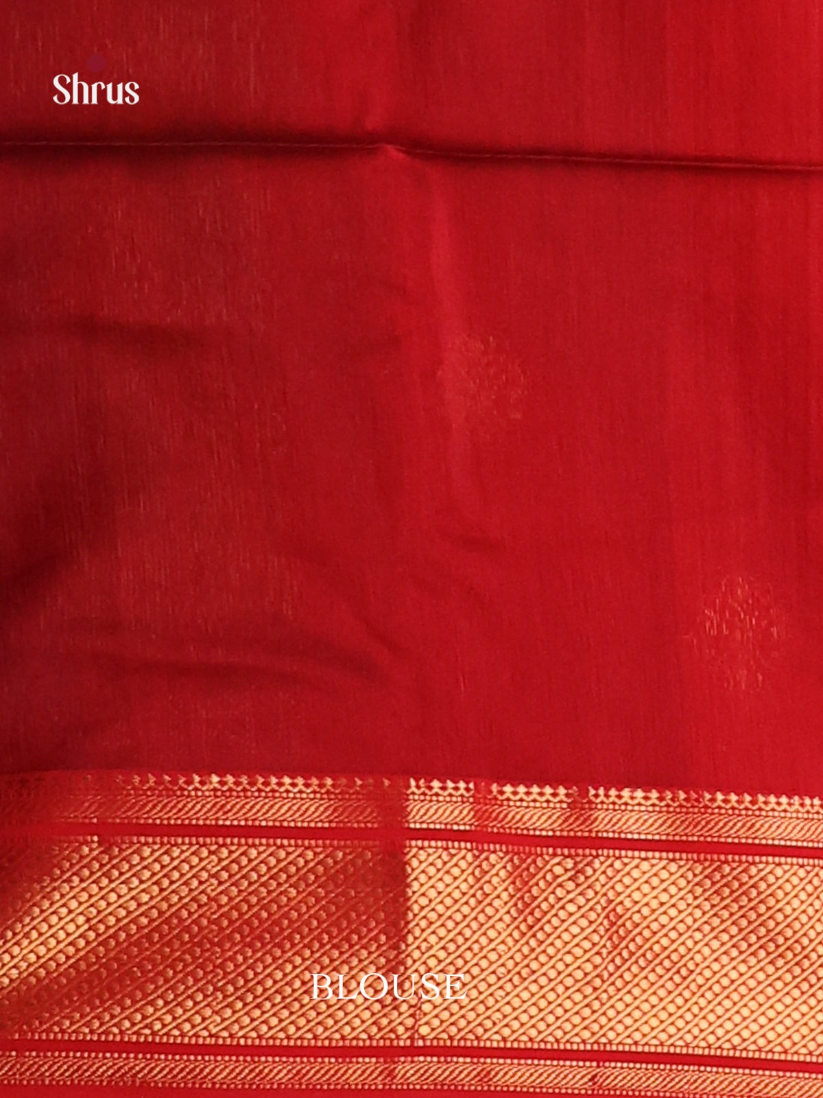 Grey & Red zari - Maheshwari silkcotton Saree -1