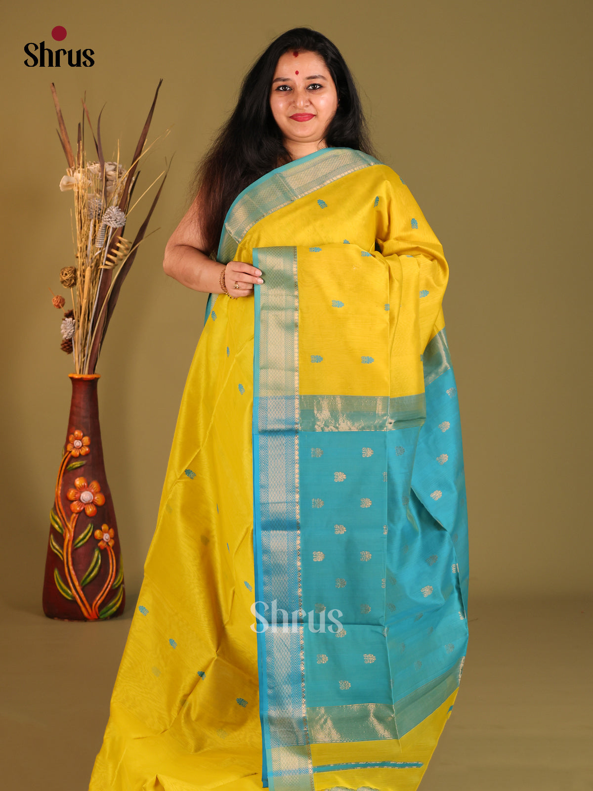 DHS06119 - Maheshwari silkcotton Saree - Shop on Shrus.com