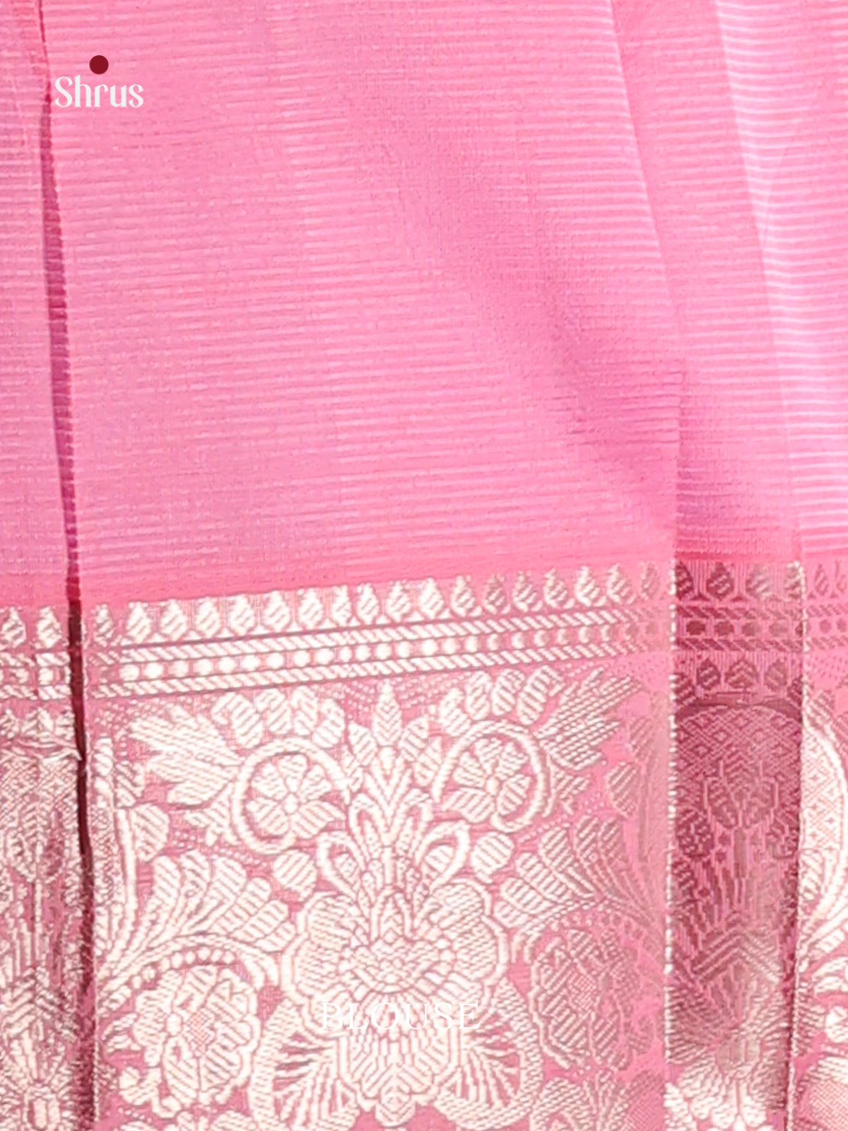 Blue & Pink Mangalagiri silkcotton Saree with zari buttas -2