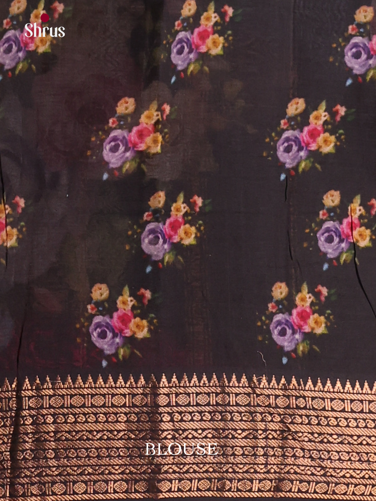 Cream & Black - Mangalagiri printed silkcotton Saree