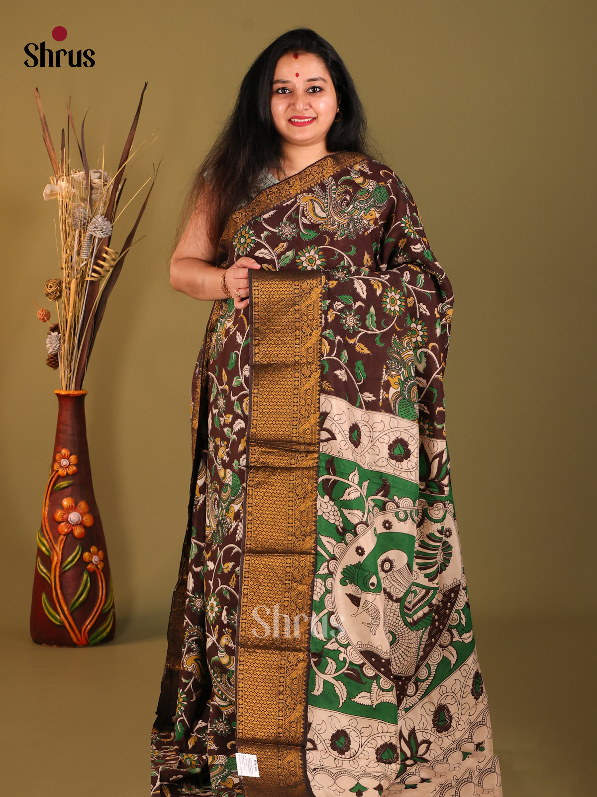 Brown & Cream- Mangalagiri silkcotton Saree
