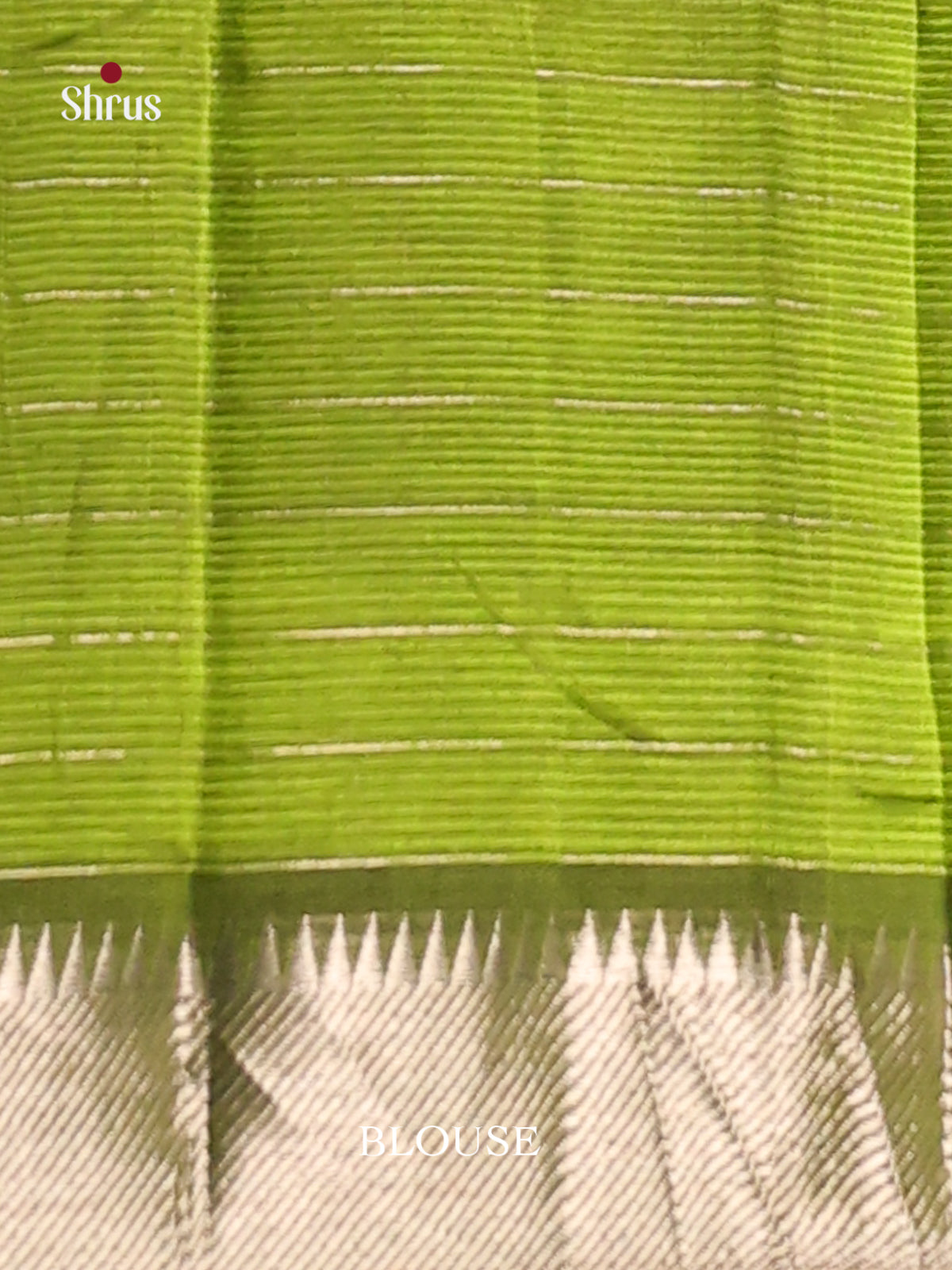 Mehandi Green single Tone Mangalagiri silkcotton Saree with zari checks -1
