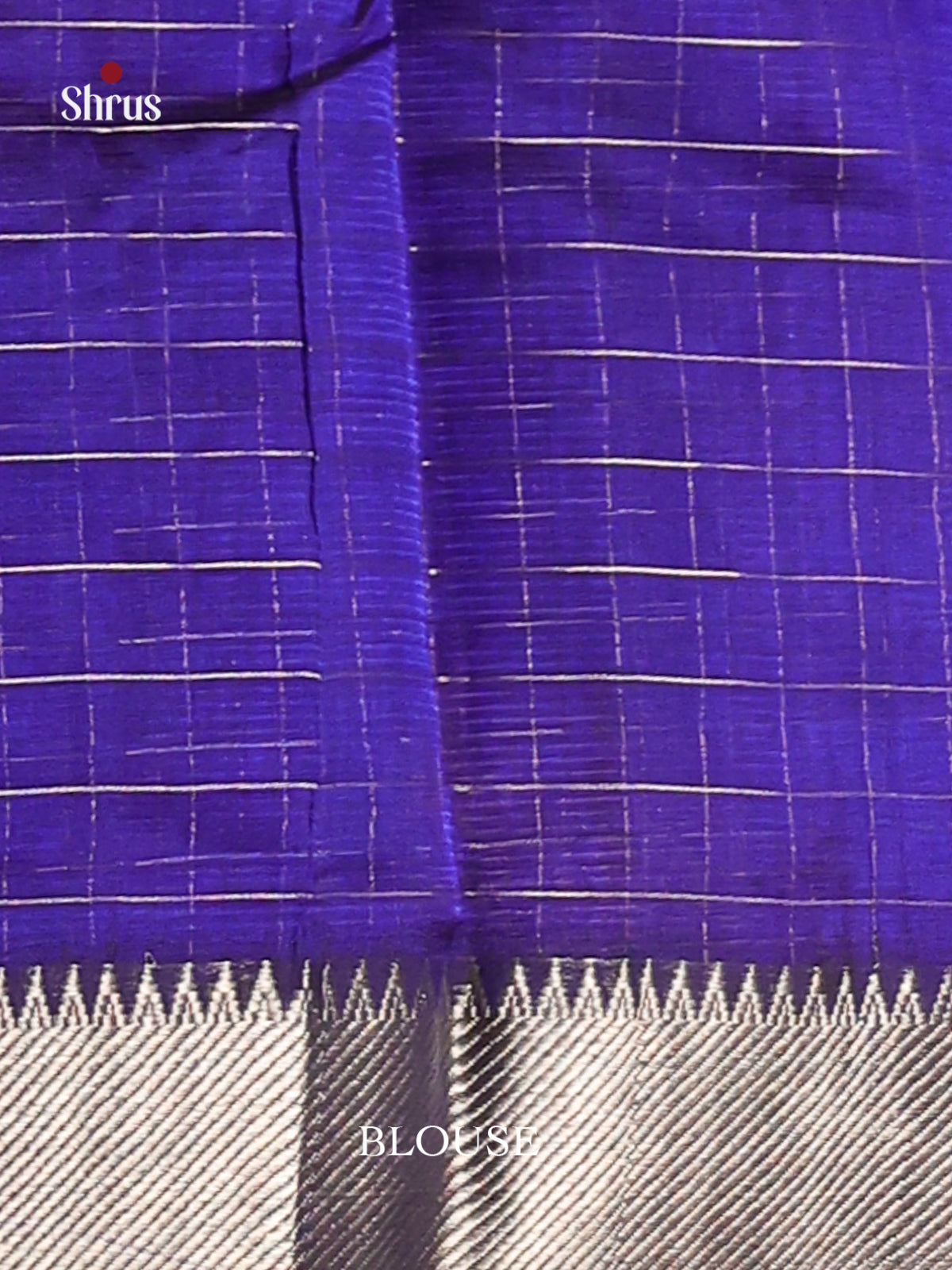 Blue Single tone Mangalagiri silkcotton Saree with zari checks