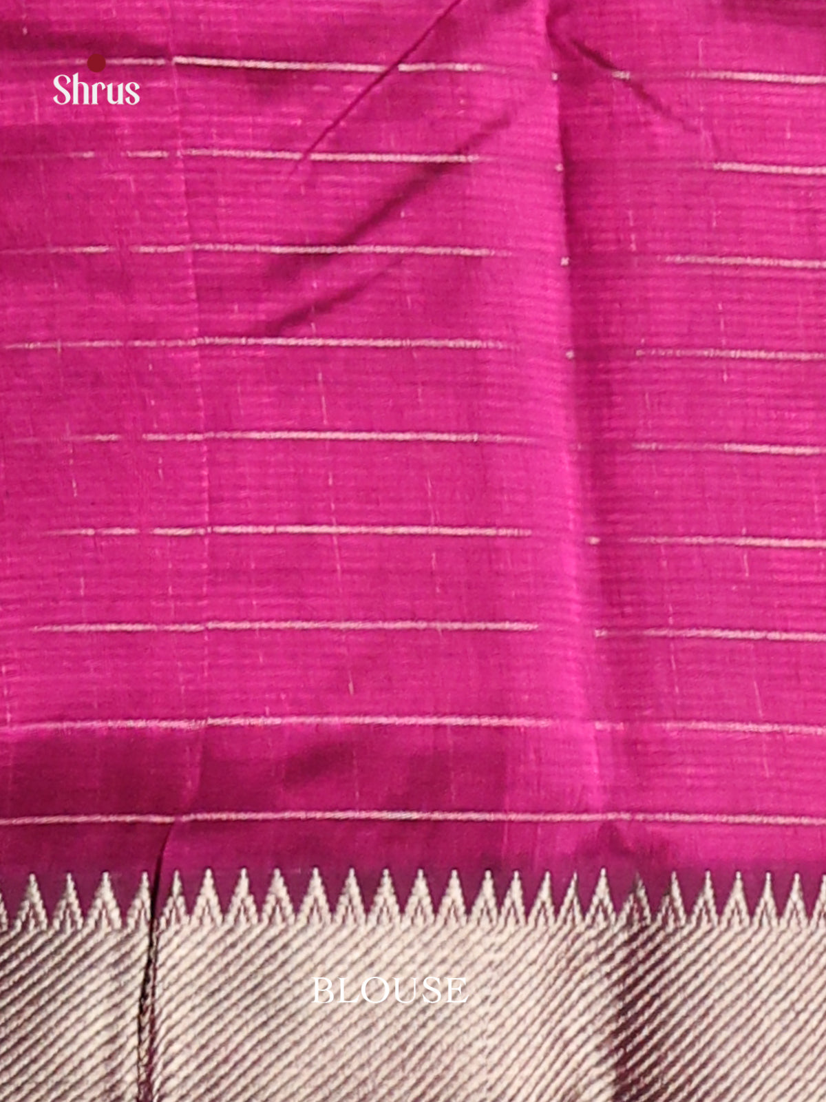 Purple single tone Mangalagiri silkcotton Saree with zari checks - Shop on Shrus.com