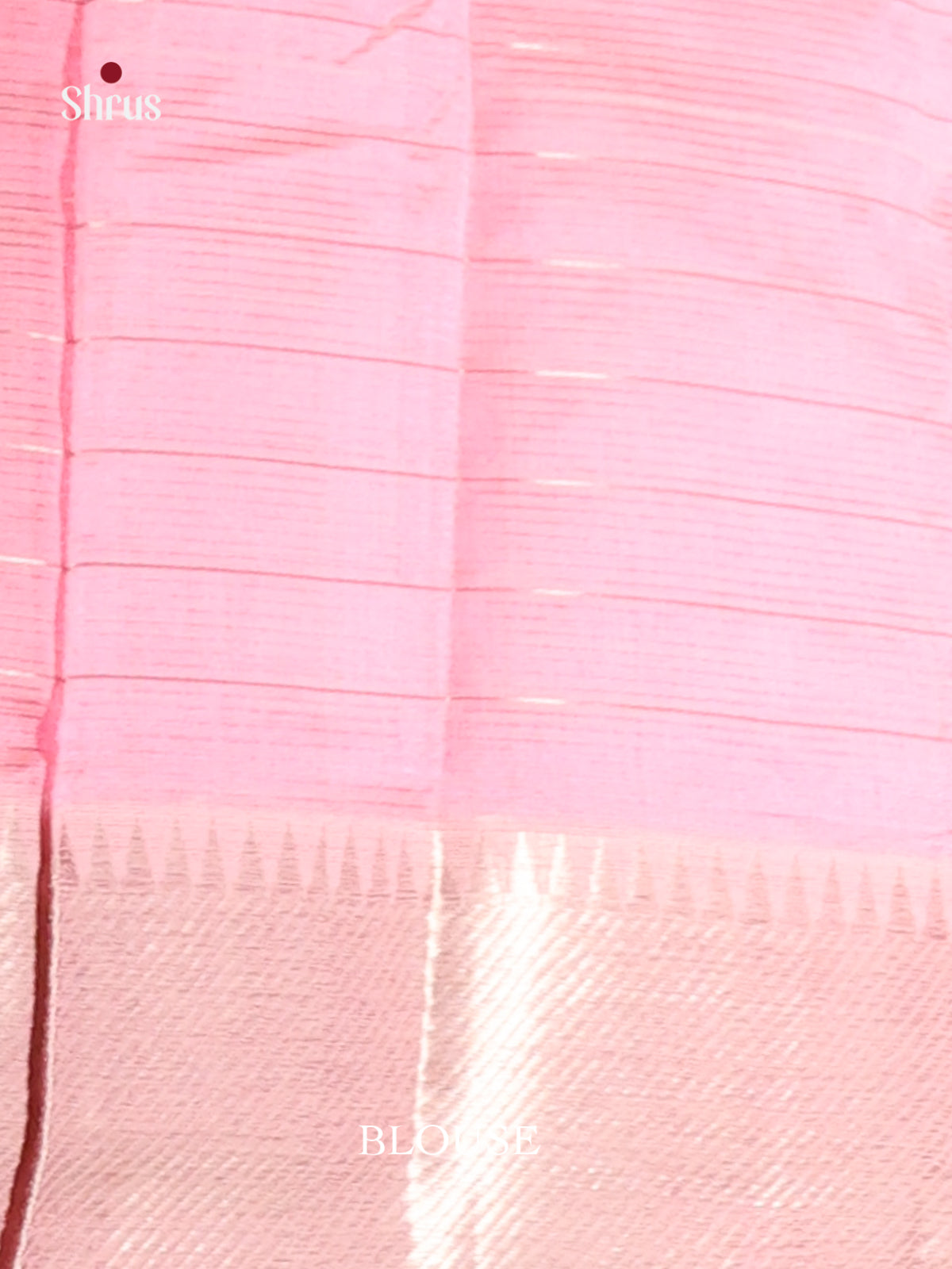 Pink single tone Mangalagiri silkcotton Saree with zari stripes -1