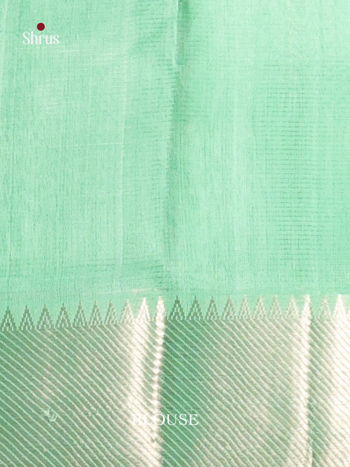 Teal Green single tone Mangalagiri silkcotton Saree with zari stripes -1