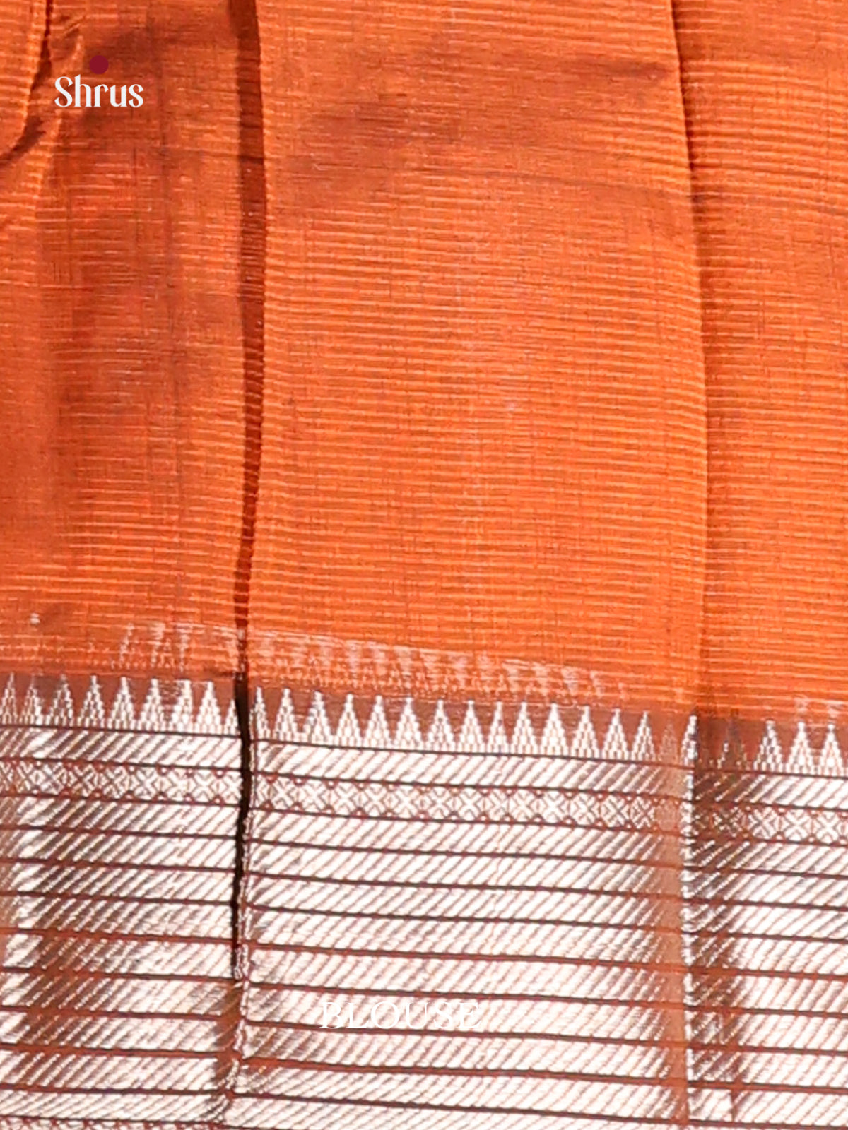 Rust single tone Mangalagiri silkcotton Saree with zari stripes -1