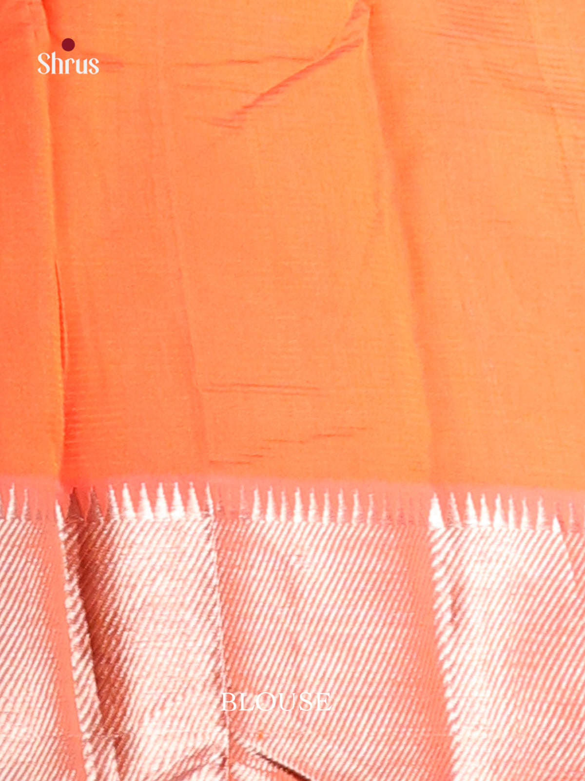Orange single tone Mangalagiri silkcotton Saree with zari stripes -1