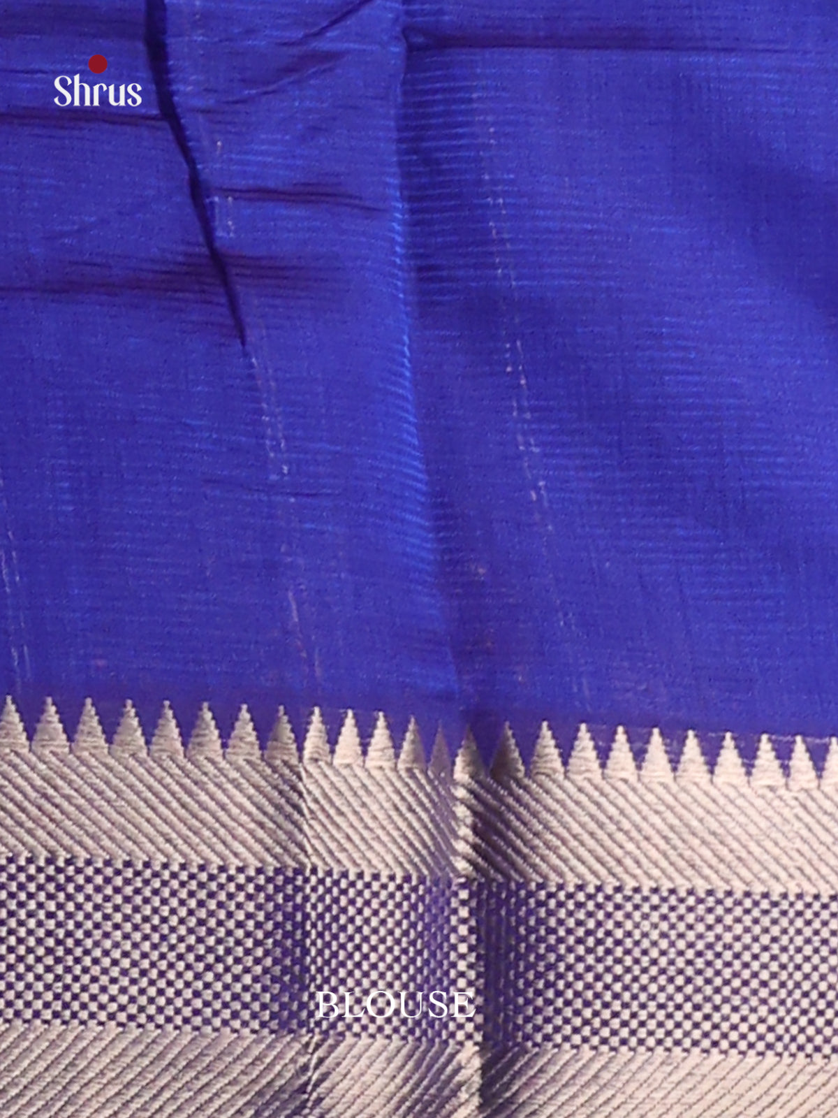 blue single Tone Mangalagiri silkcotton Saree with zari stripes -1