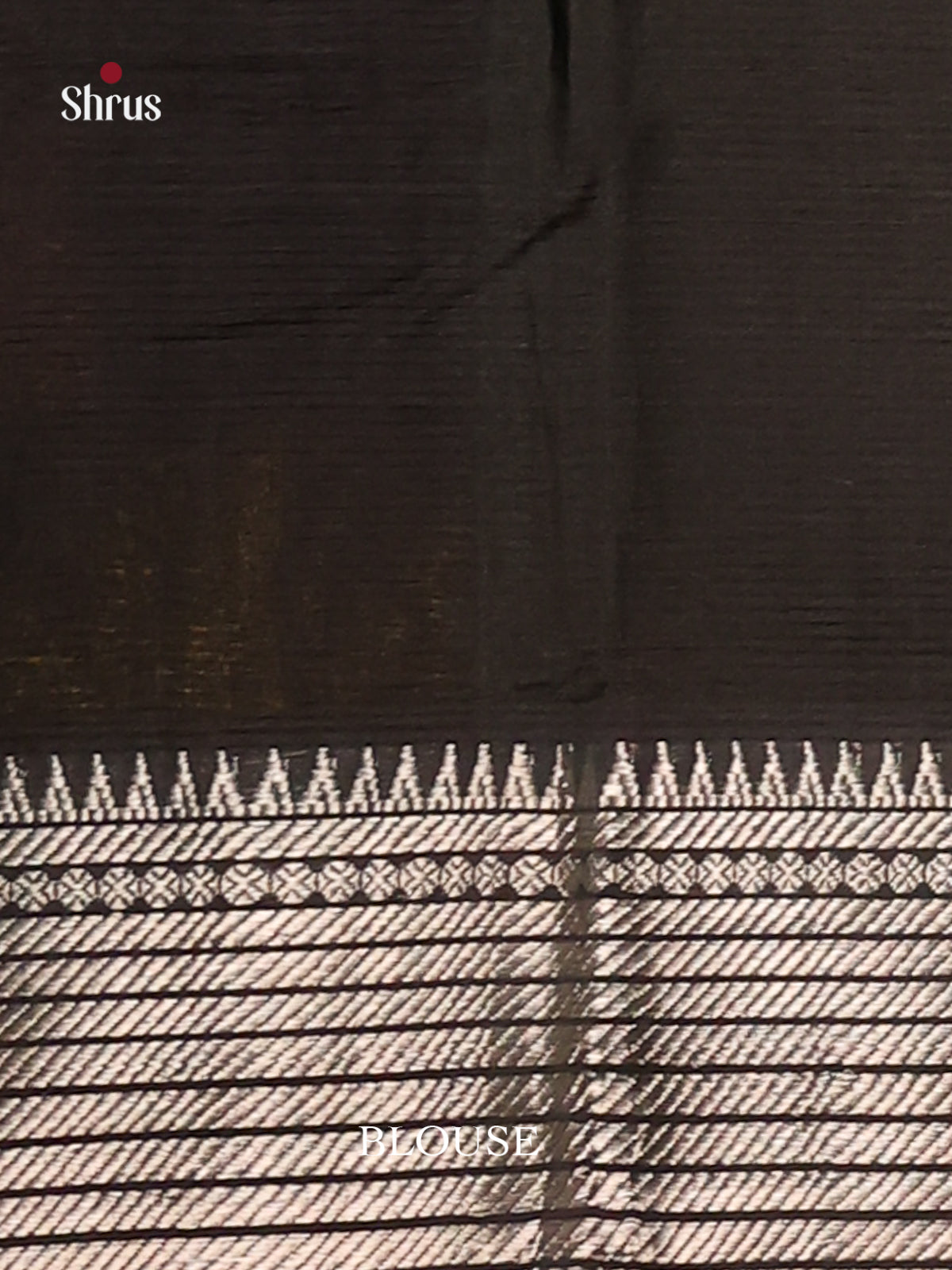 Black single tone Mangalagiri silkcotton Saree with rich zari border -1